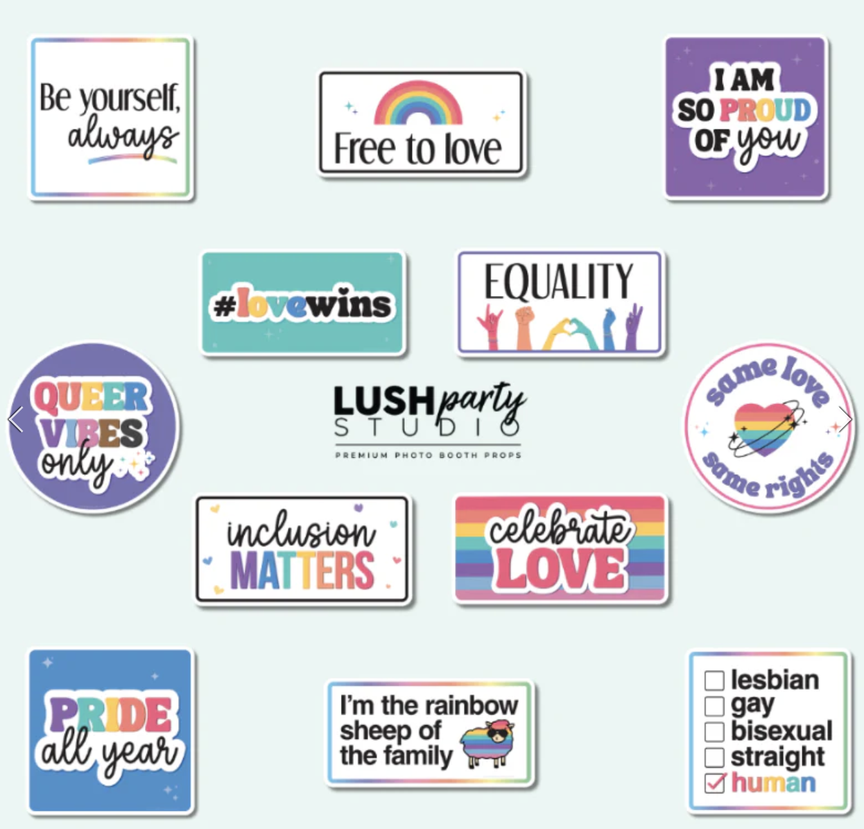 Pride Photo Booth props