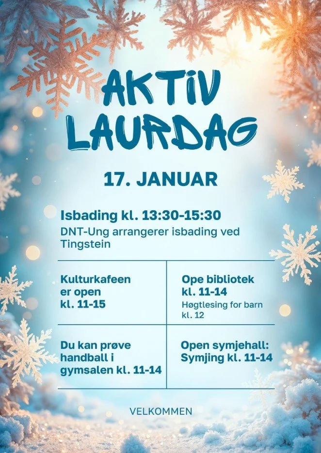 Aktiv laurdag 17. januar 2026
