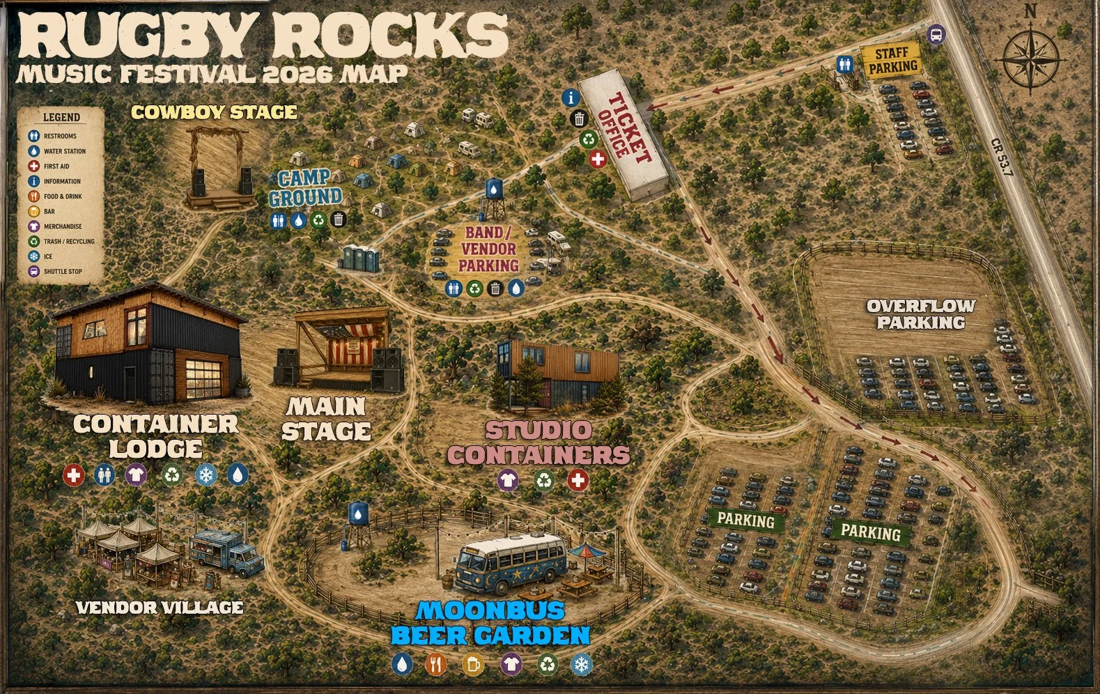Rugby Rocks Festival Grounds Map