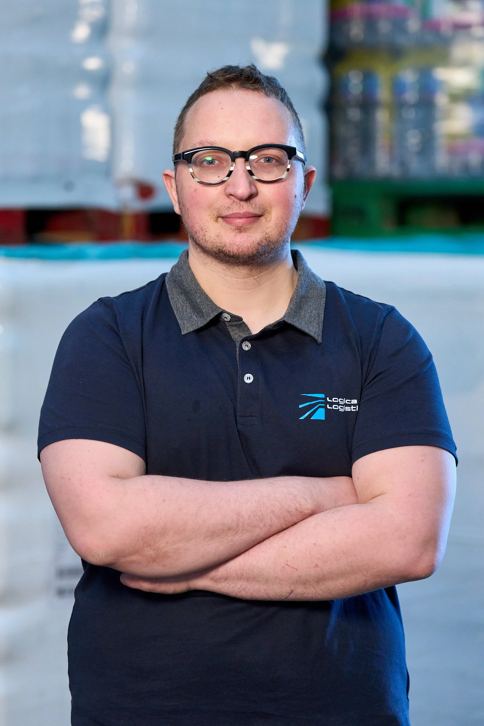 Team lavoro magazziniere trasporti logistica