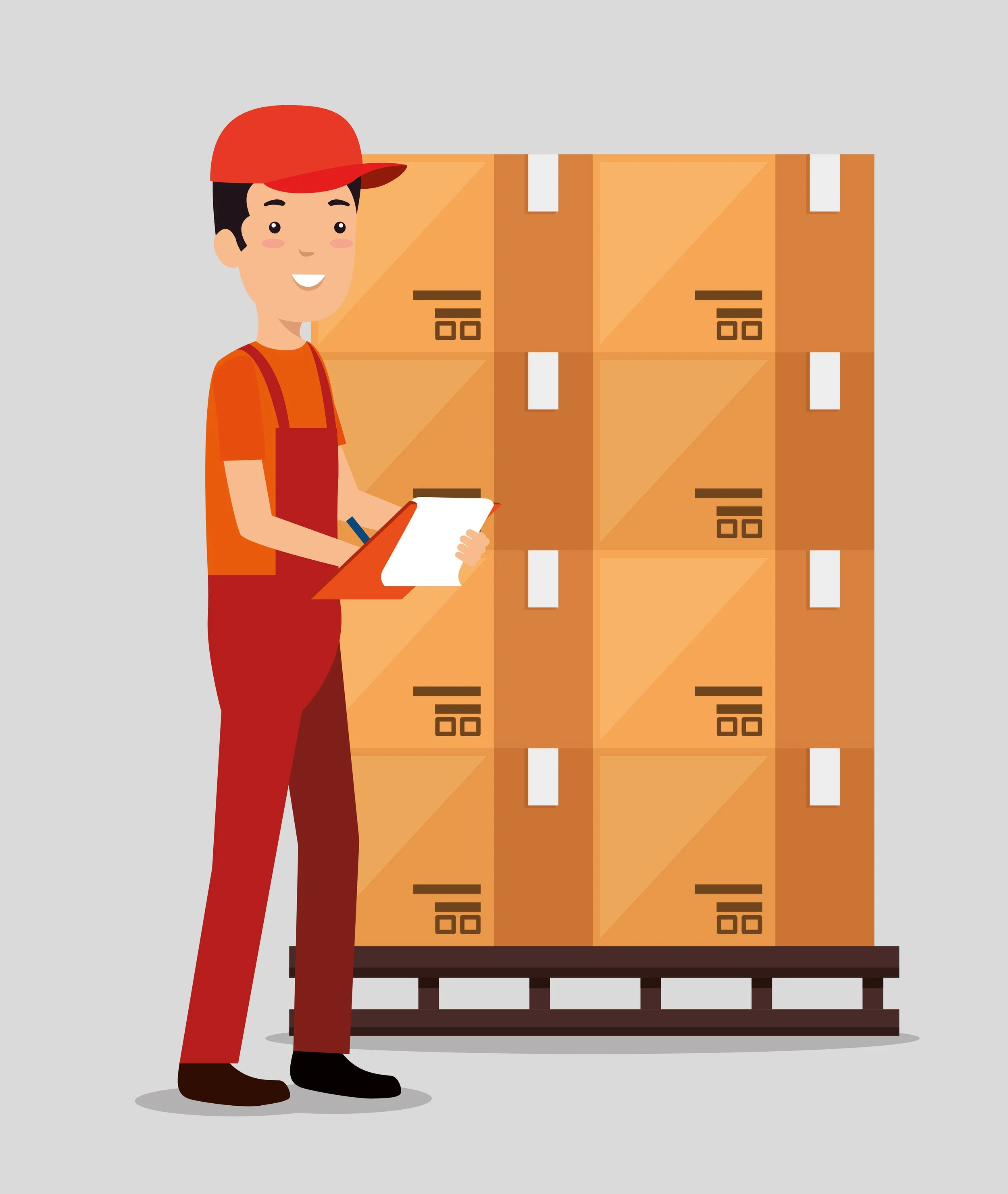 Team lavoro magazziniere trasporti logistica