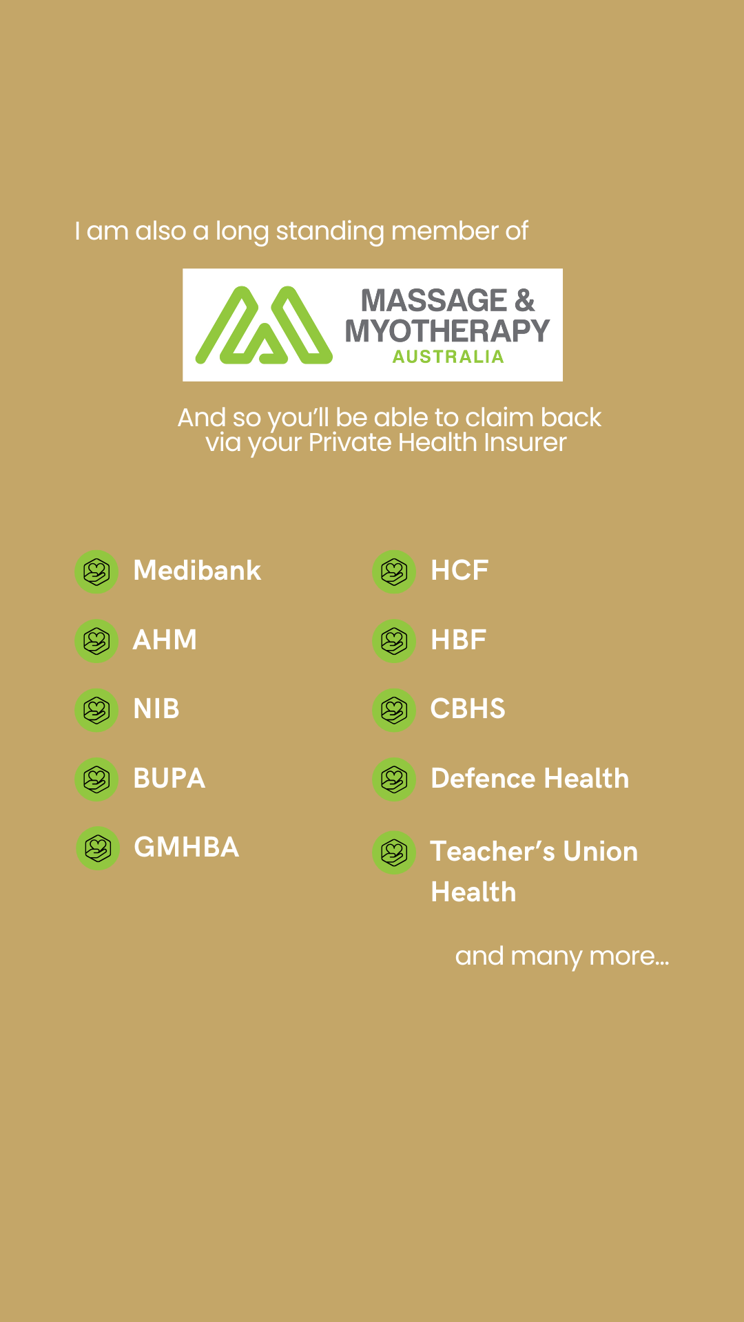 Private health rebates available for remedial massage