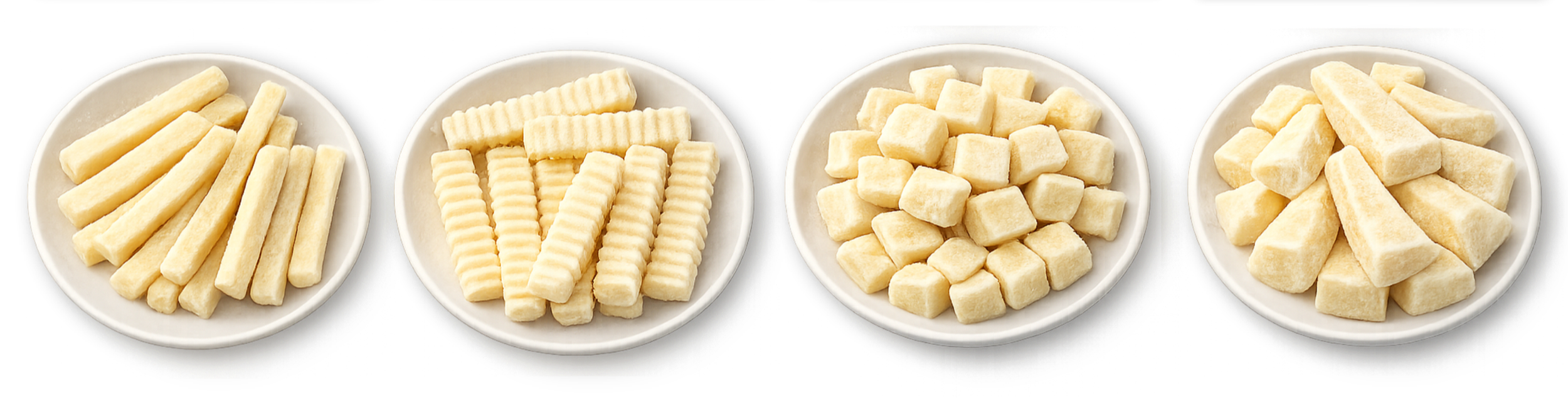 Eno's Frozen Yam Chips Straight Cut / Eno's Frozen Yam Chips Crinkle cut / Eno's Frozen Yam Cubes / Eno's Frozen Yam Wedges