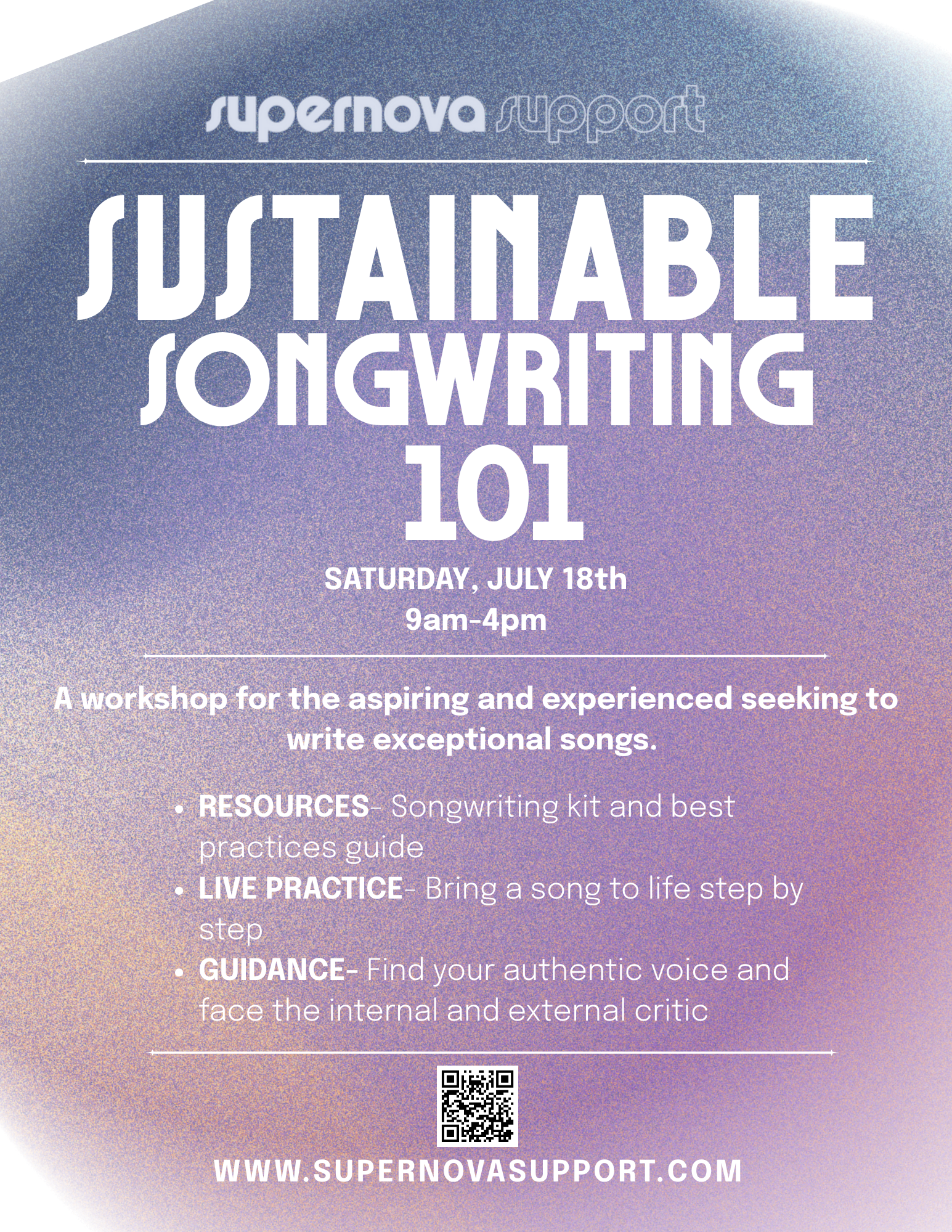 Sustainable Songwriting PRIVATE workshop