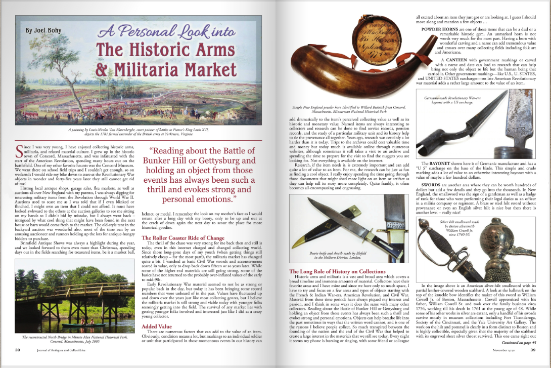 The Historic Arms and Militaria Market article in the Journal of Antiques and Collectibles.