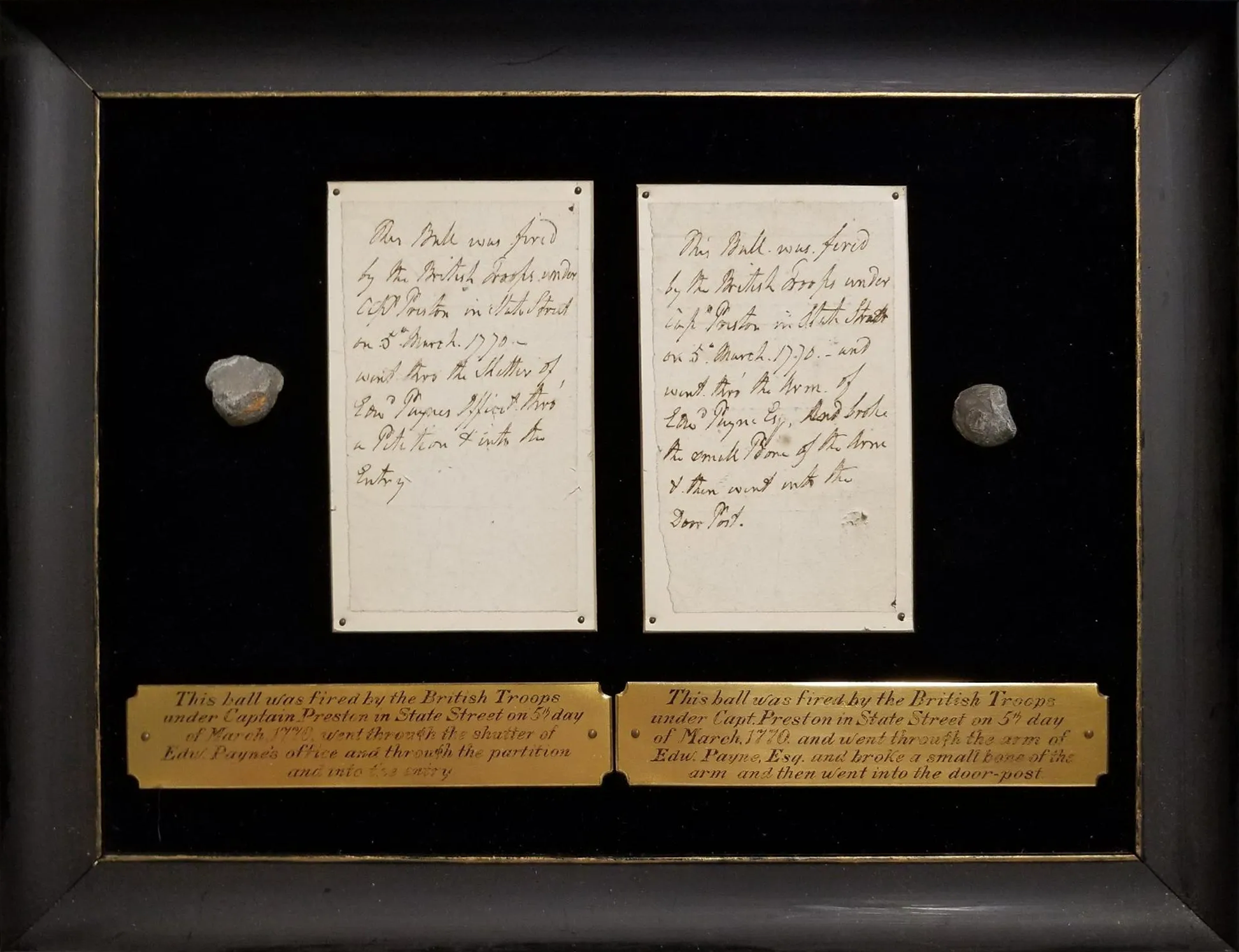 Analysis of Two Musket Balls Reported as Being from the March 5, 1770, Boston Massacre