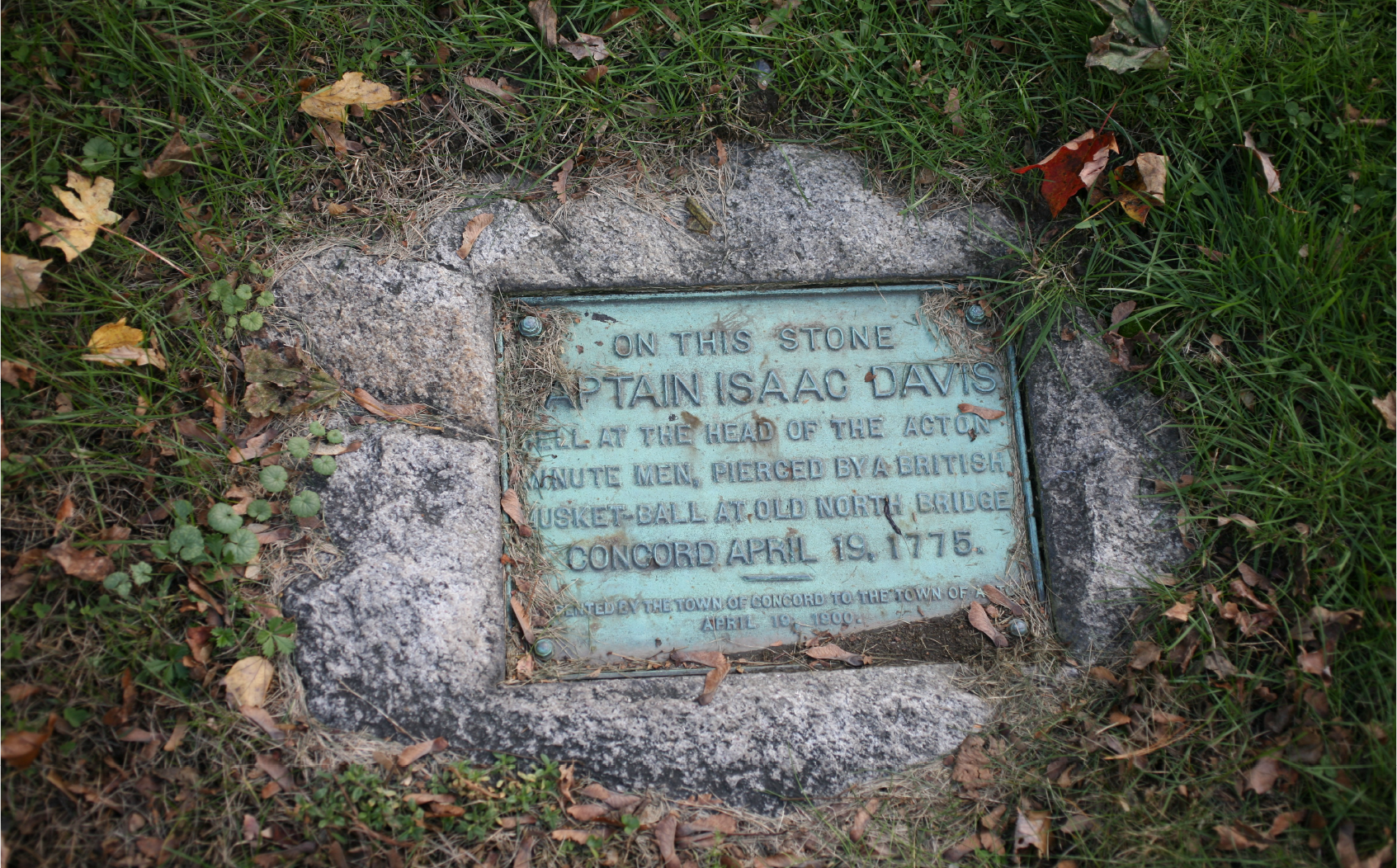On This Stone Captain Isaac Davis Fell