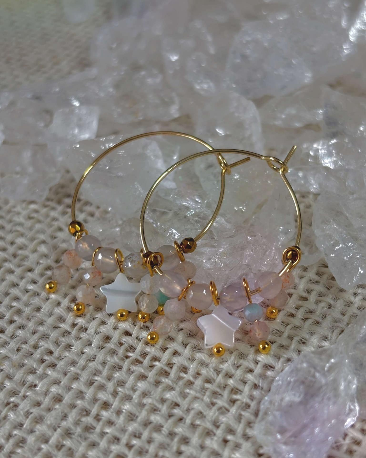 Boucles d'oreilles créoles Etoile Filante