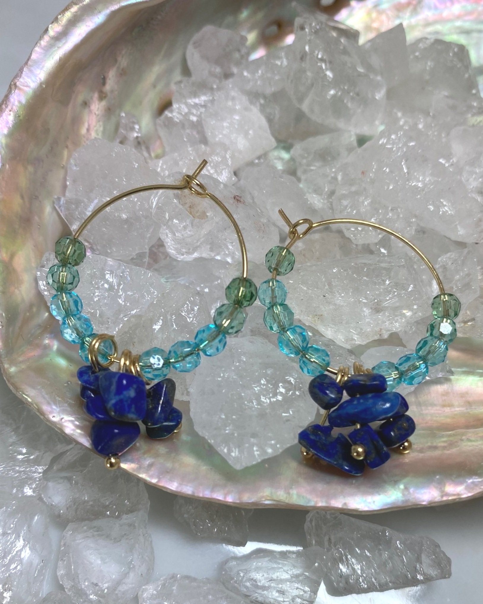 Boucles d'oreilles créoles Lagon
