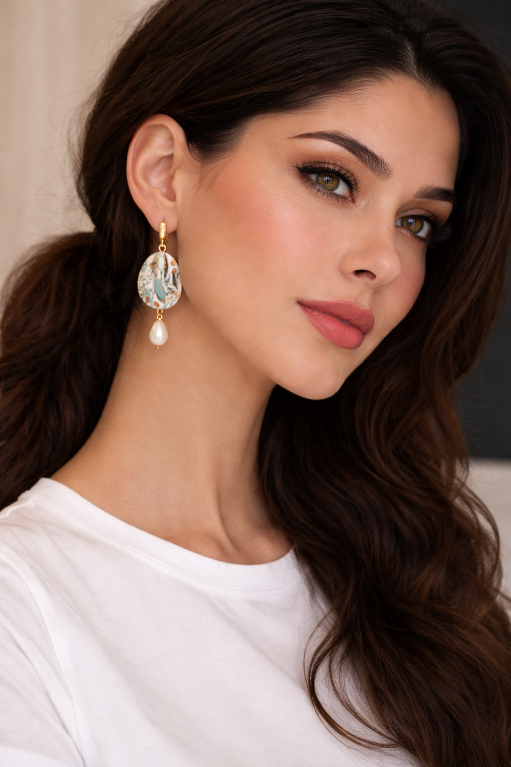 Earrings Diba , Polymer clay drop earrings , statement earrings , arch geometric earrings , gifts for her