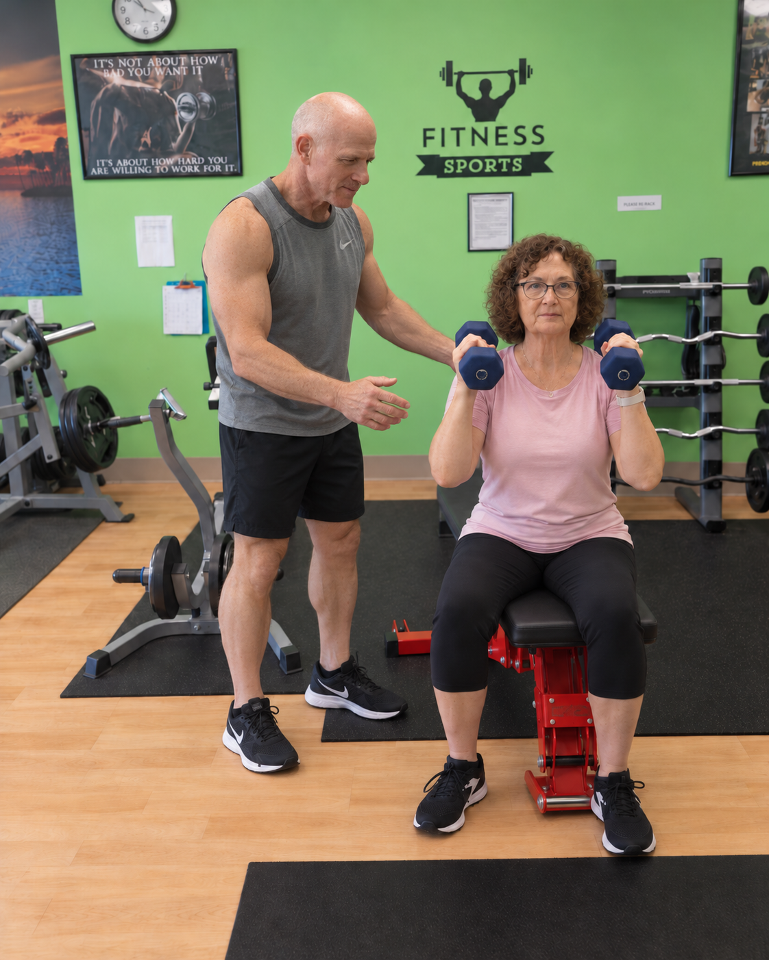 HIGH SUPPORT (Semi-private)
For beginners and those with joint, back, or mobility challenges.  [click pic]