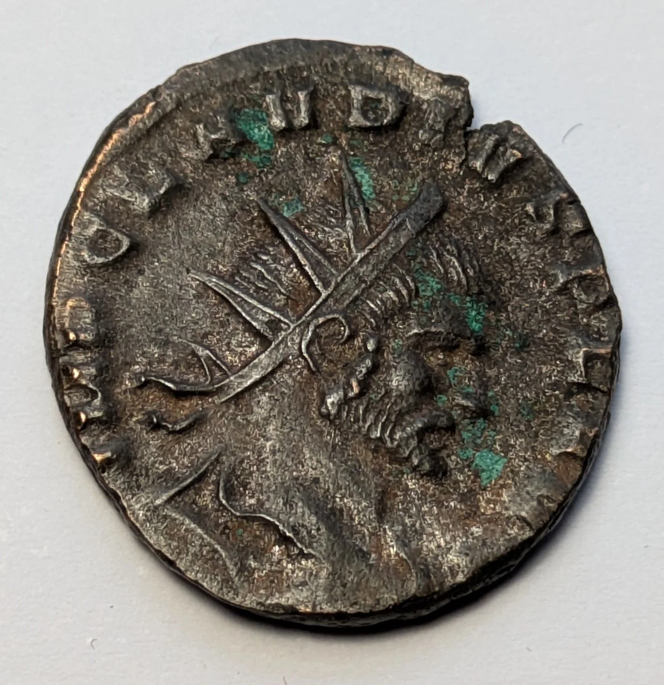 260-269 AD Bronze coin - Imperator Caeser Postumus Pius Felix Augustus - Emperor Postumus - Front