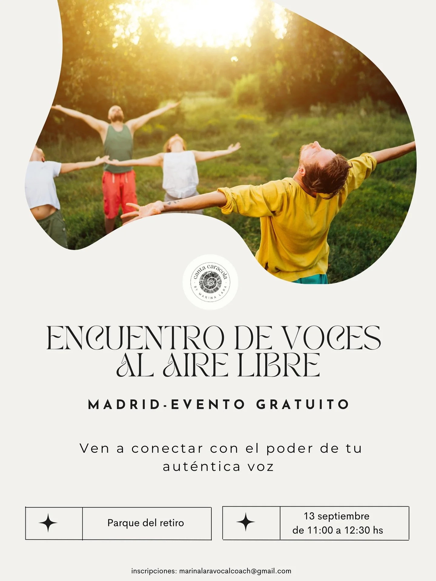 T&uacute; y yo tenemos una cita con nuestra voz 🗣️🌳🎶

El pr&oacute;ximo s&aacute;bado 13 de septiembre te invito a  que reconectes con tu voz como lo hac&iacute;as de ni&ntilde;@: Desde el juego, la diversi&oacute;n, el disfrute y el gozo ✨💖

No 