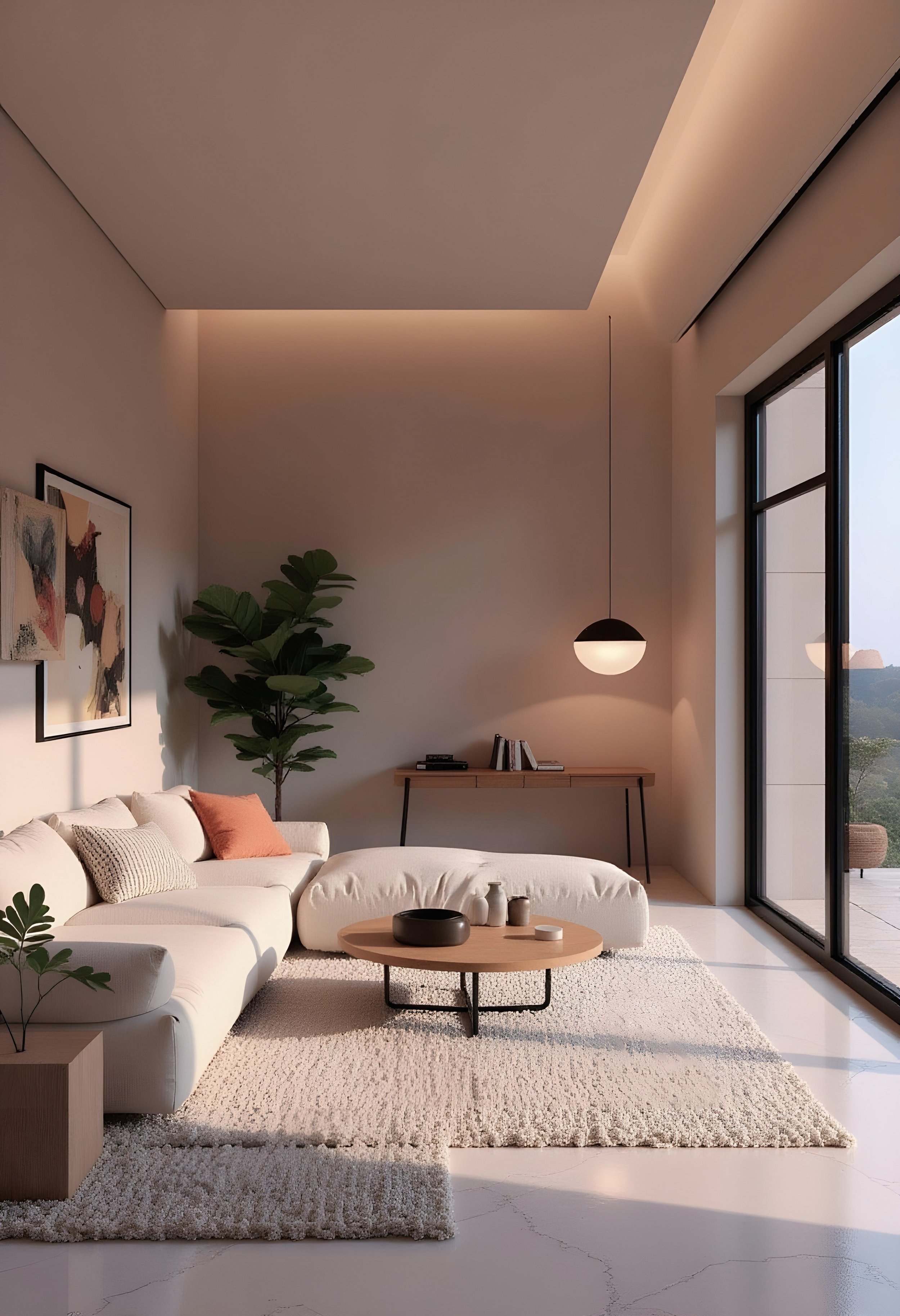 3d rendering interior design minimal concept