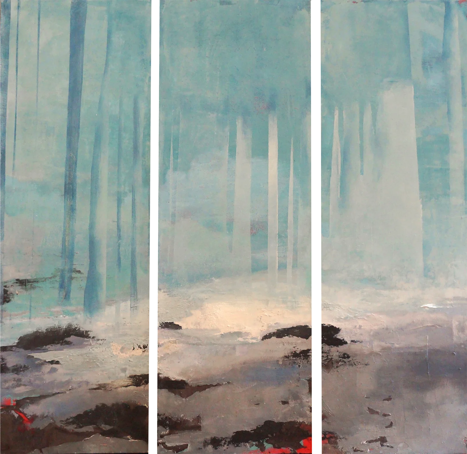 n°08 – Forêt Bleue (sold) • Triptych 90cm×90cm