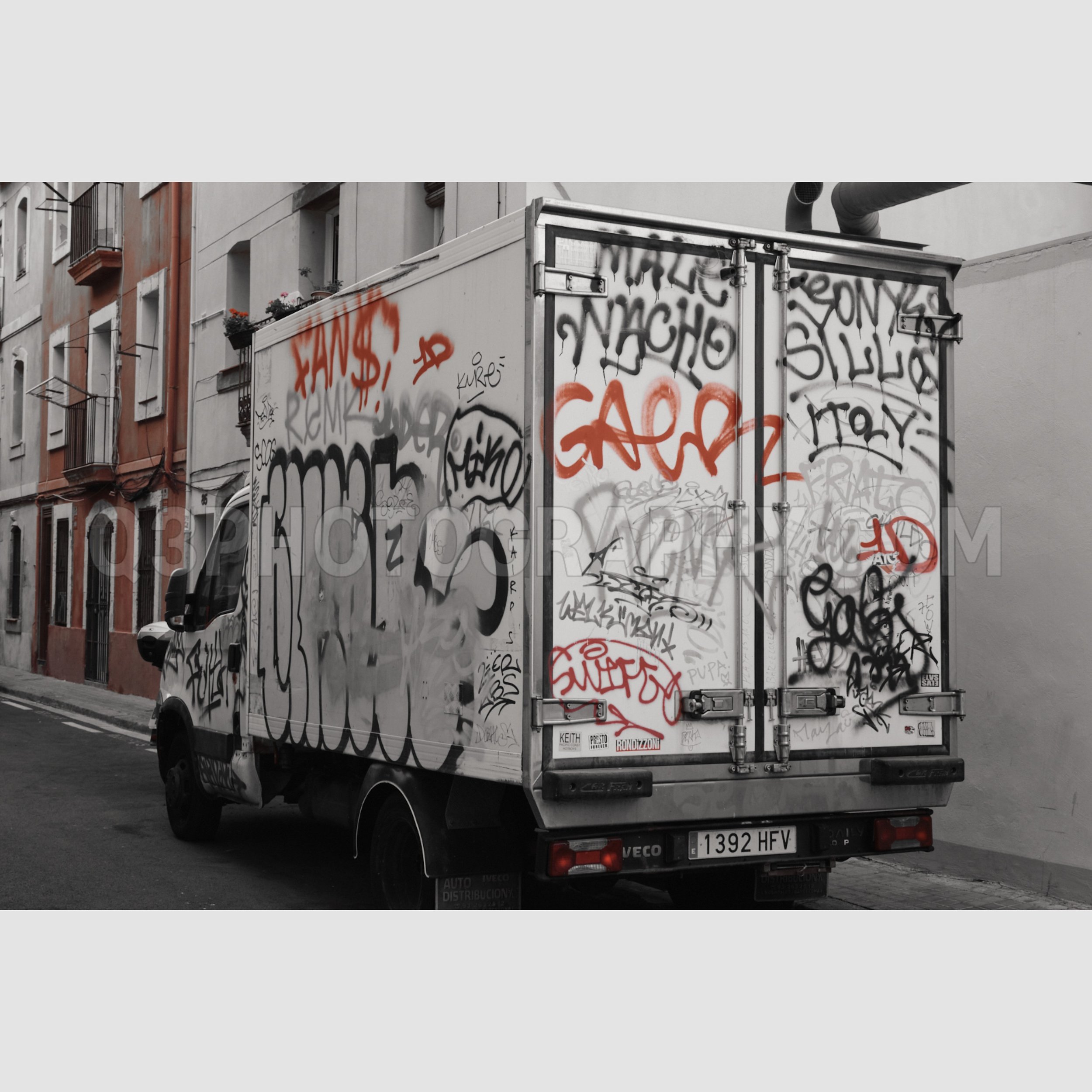 Graffitied Van - Barcelona, Spain