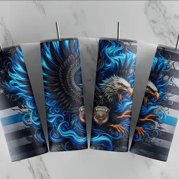 Police Tumbler, Eagle Police with Badge
