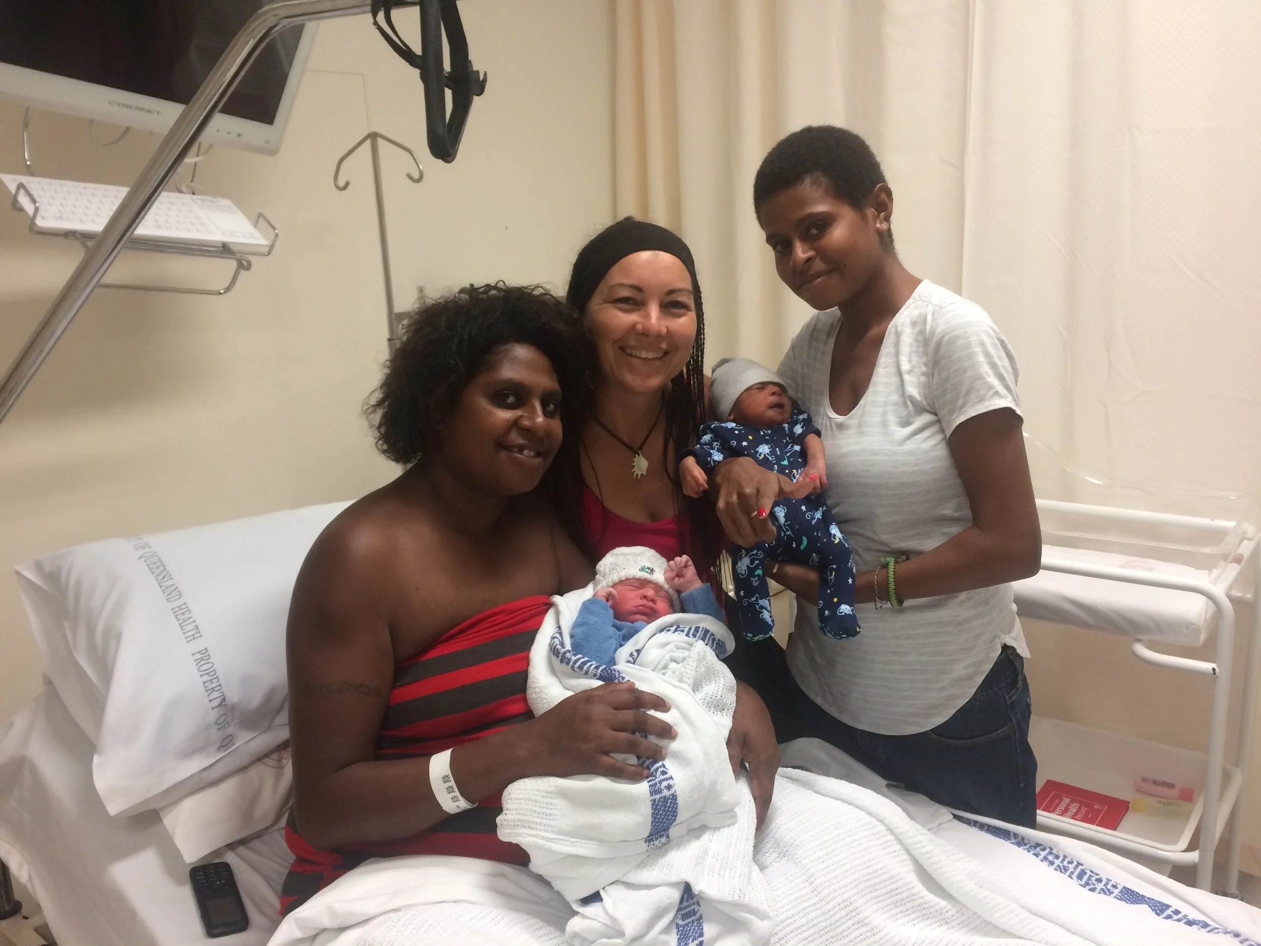 Shelly providing birth and postpartum support for these young mothers.