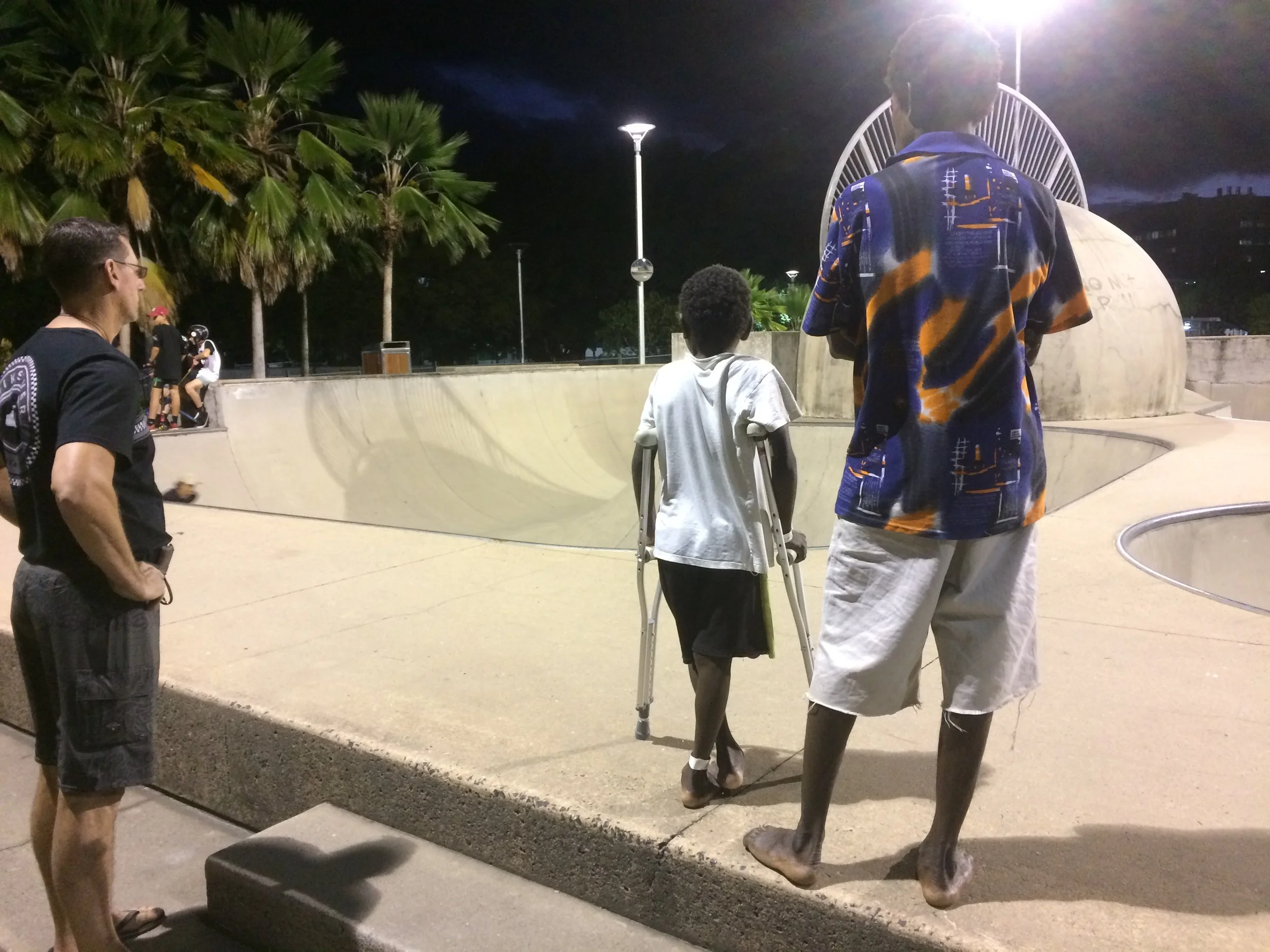 An evening walk on the esplanade in Cairns.