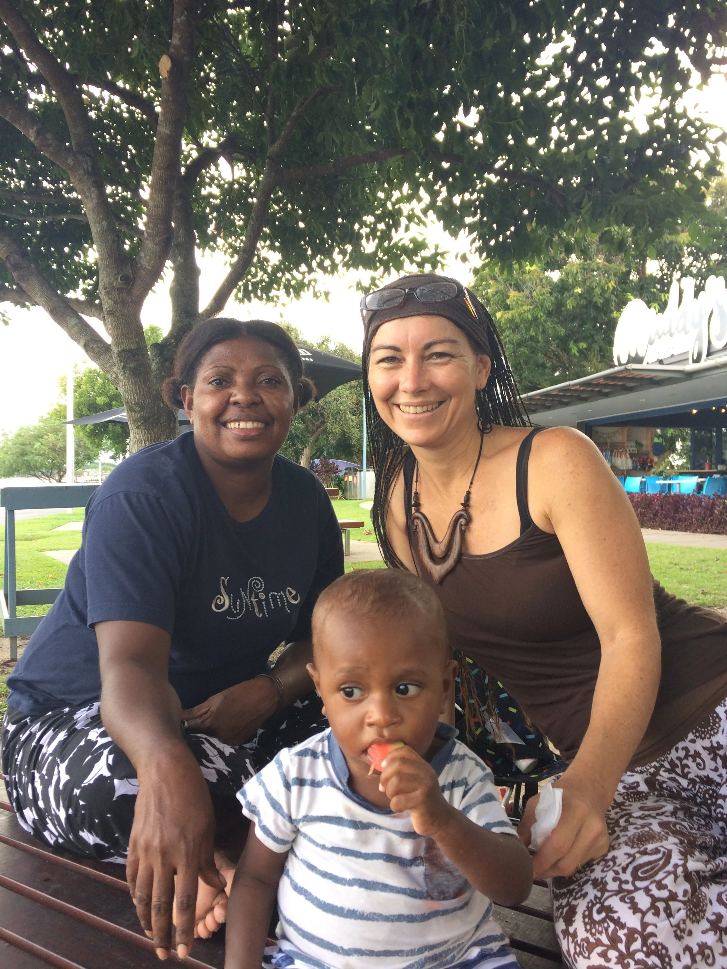 An afternoon relaxing in the sun and some much-needed time outside after many weeks in the hospital. 