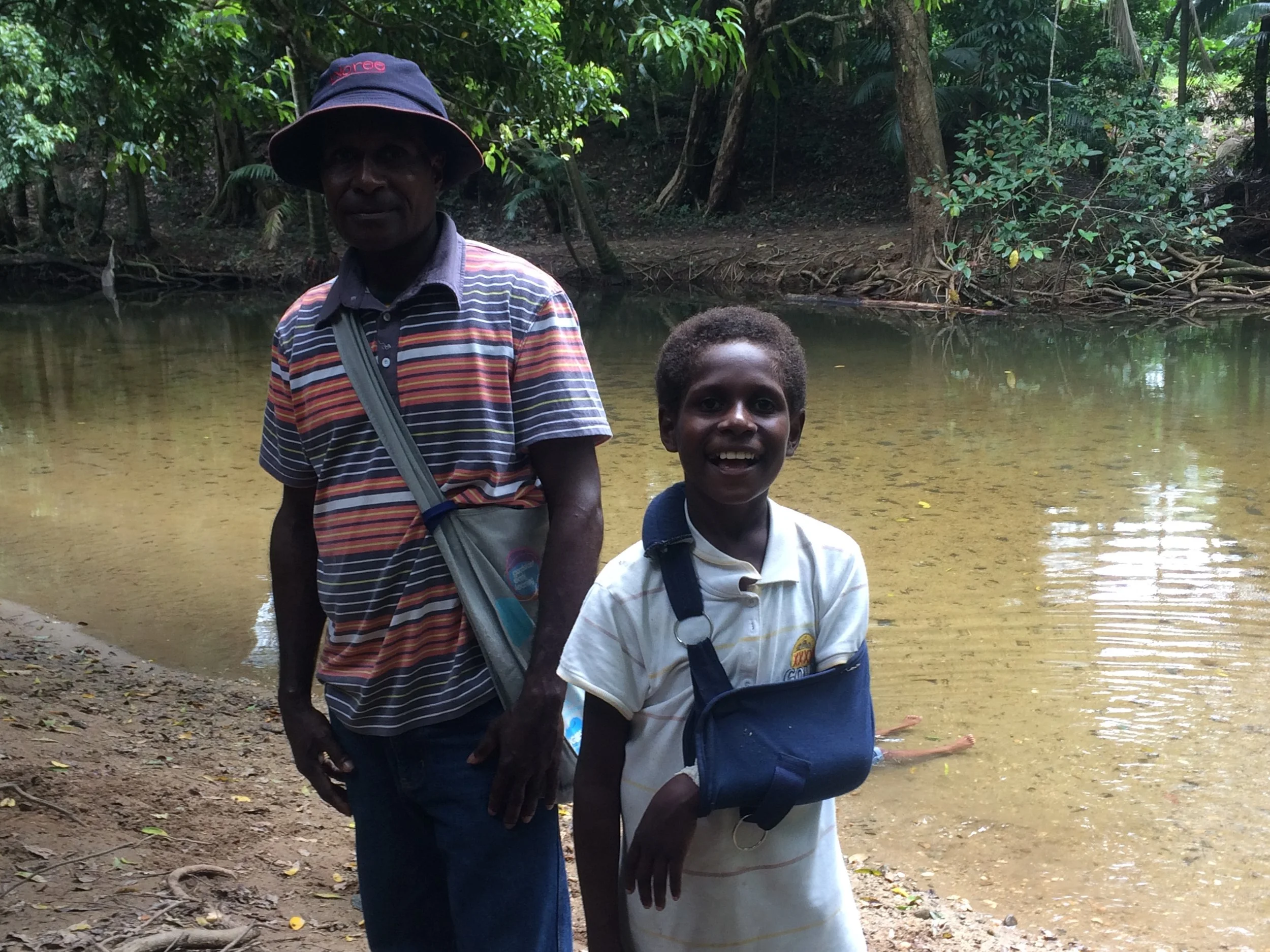This young boy's broken arm needed multiple surgeries over many weeks. They were from an inland village and his father carried him for two days to find help before securing a transfer to Australia. With no ability to communicate with anyone in their 