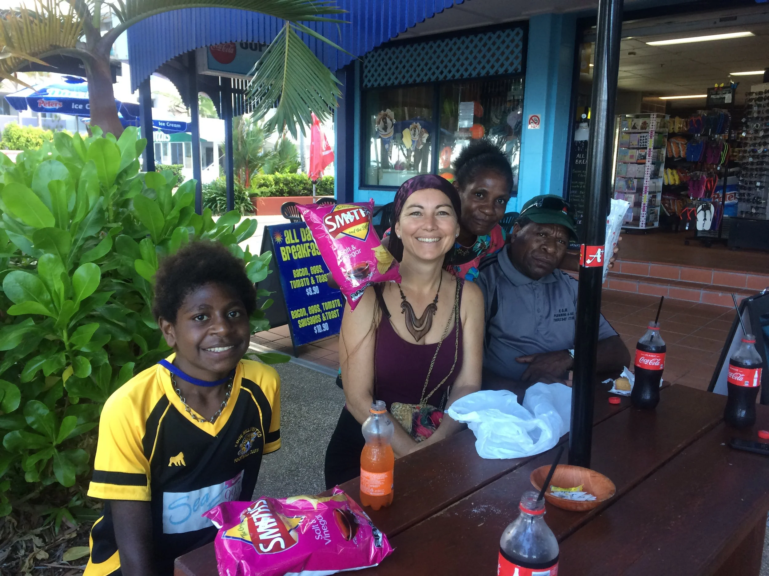 Trying new foods and drinks at lunch on the Northern Beaches. 