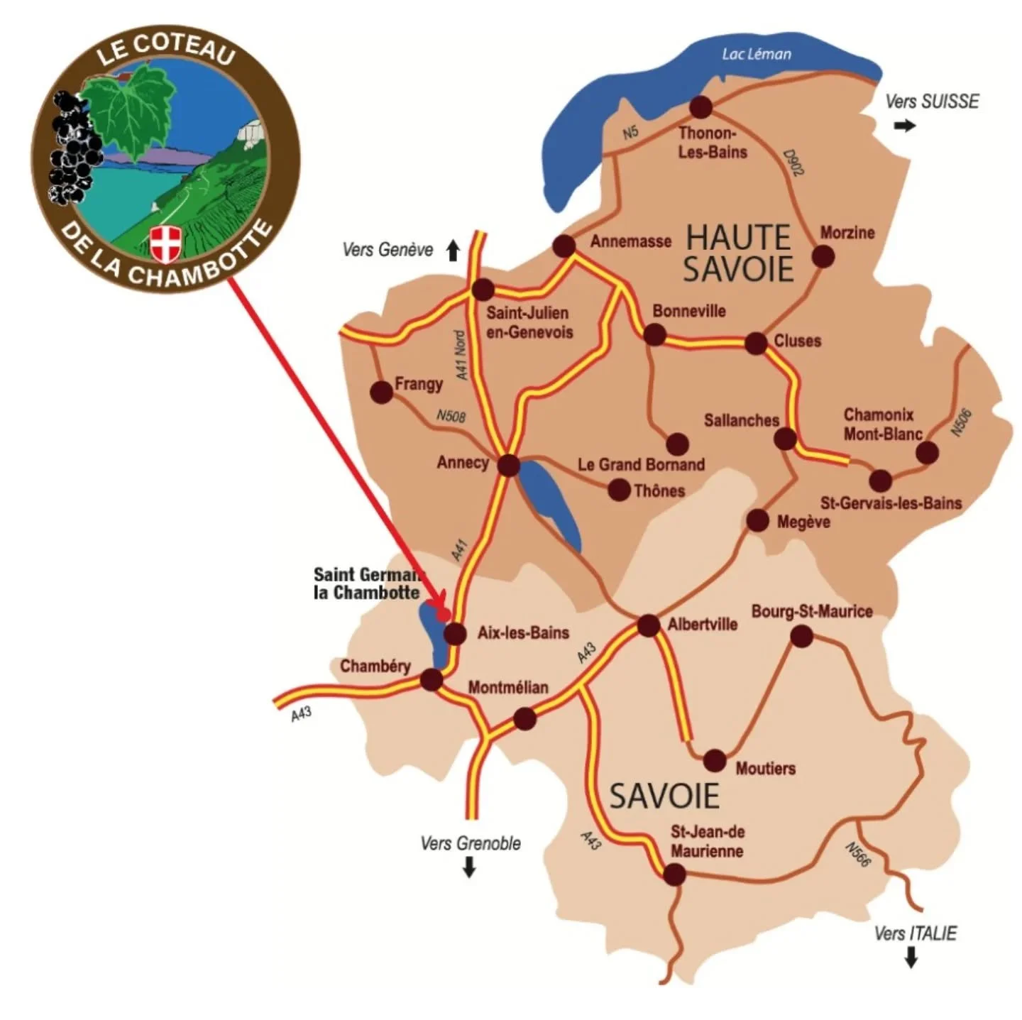 Le Coteau de la Chambotte, c'est o&ugrave; ?

Il se situe en Savoie, sur les hauteurs du massif de la Chambotte, territoire de Saint-Germain-la-Chambotte, commune d&eacute;l&eacute;gu&eacute;e d&rsquo;Entrelacs, dans un  environnement naturel excepti