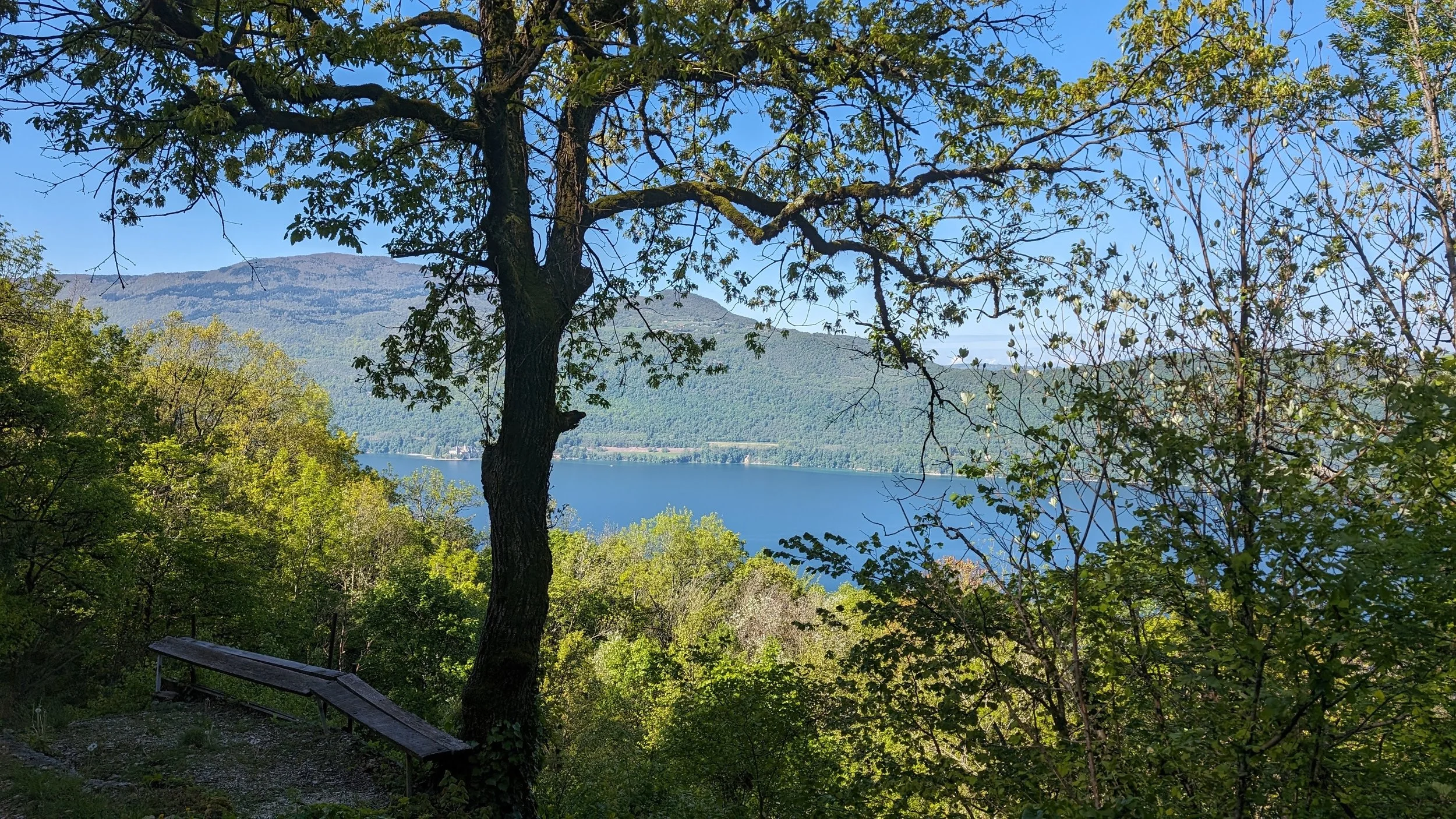 lac du Bourget en Savoie, vue du Coteau de la Chambotte