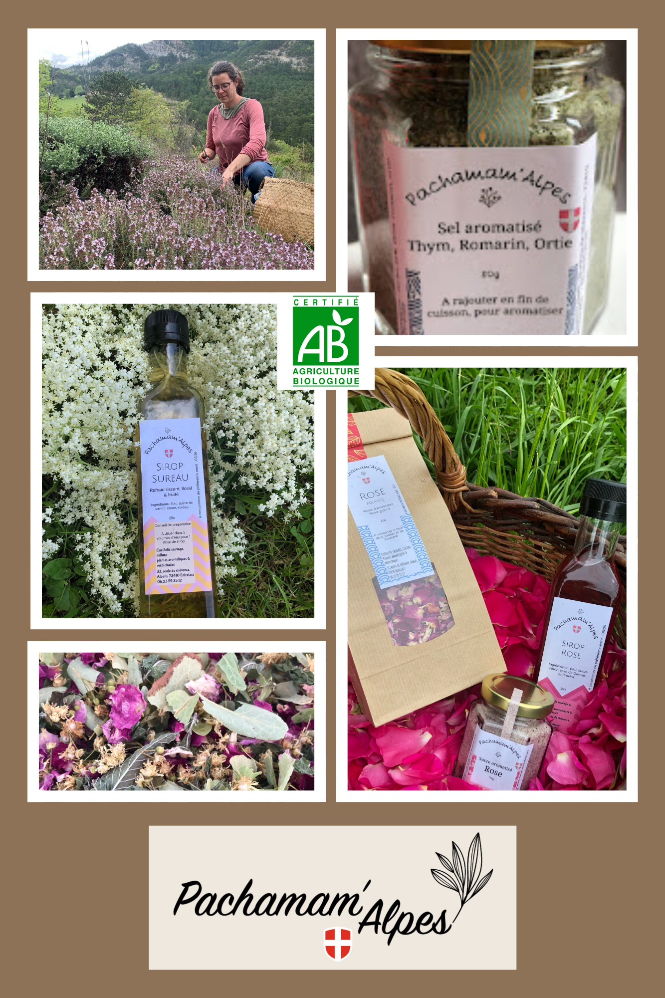 Produits de Pachamam'Alpes, Caroline Fernandes, cueilleuse de plantes aromatiques et médicinales en Savoie