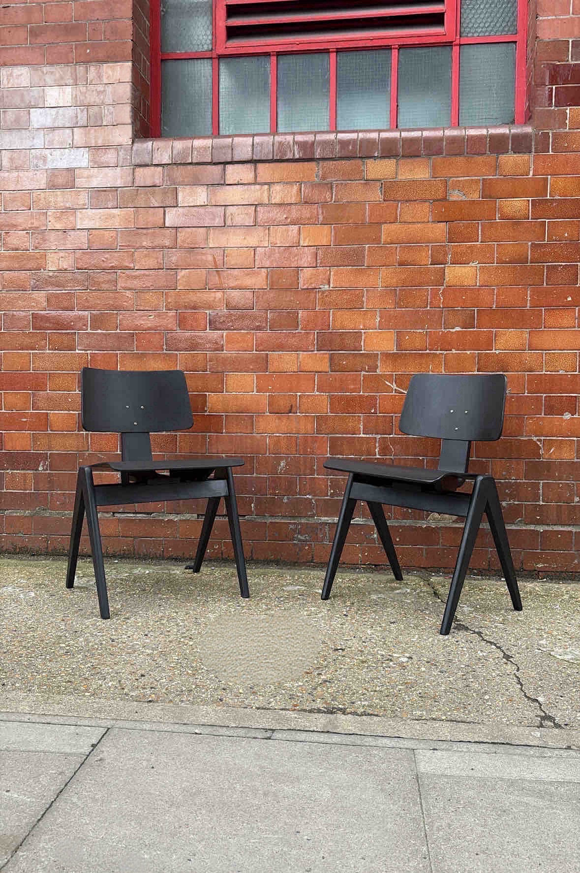 Pair of Hillestak chairs by Robin Day for Hille, United Kingdom circa 1967
