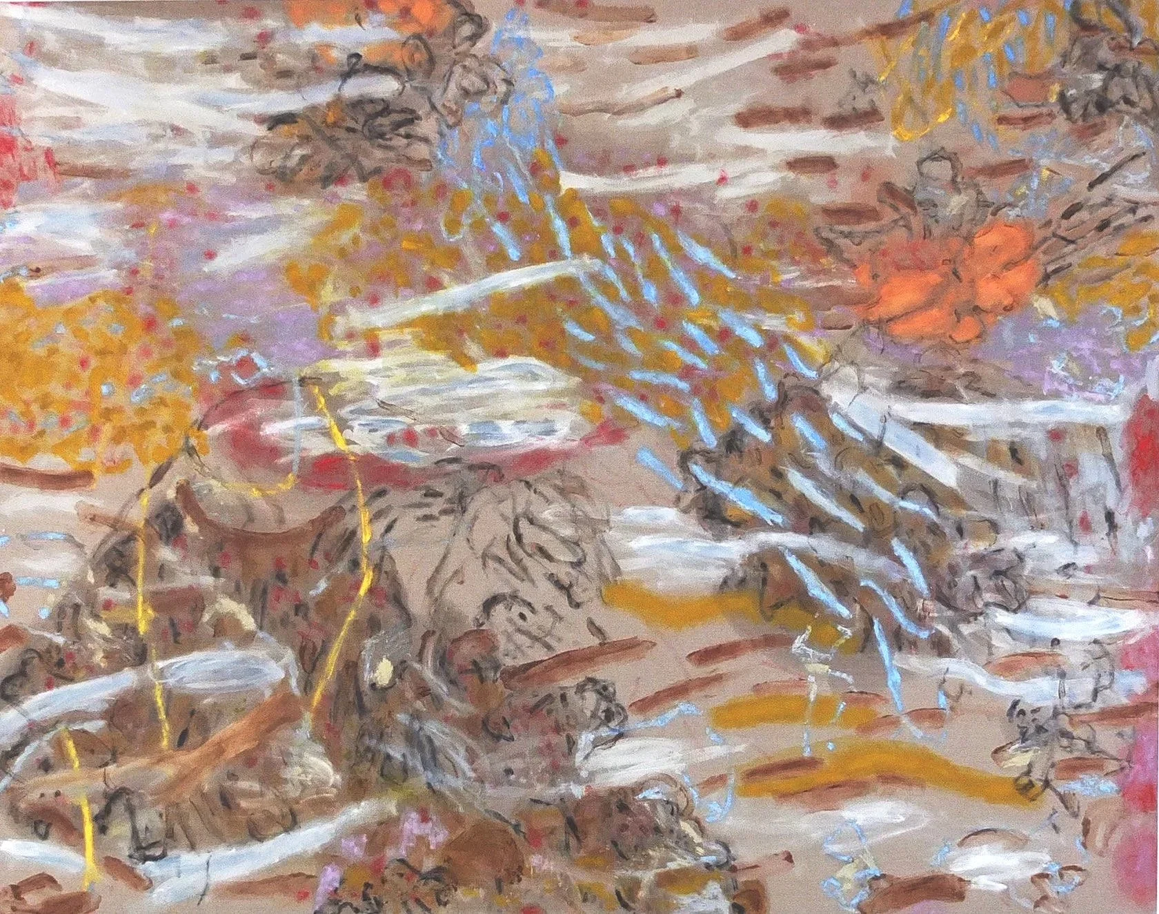 About Vienna; particles orbiting, oil and acrylic on linen, 220cm x 170cm 