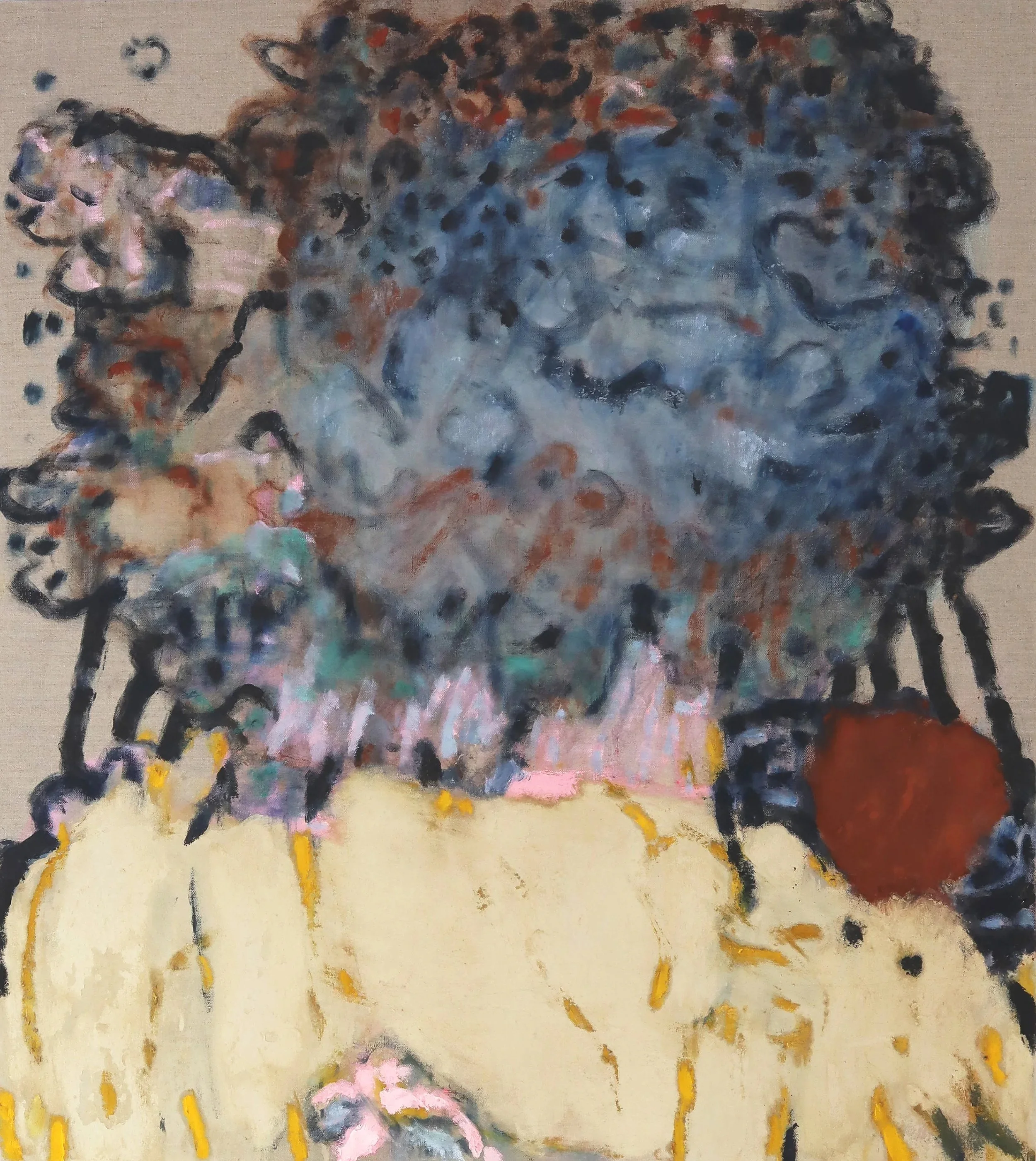 Rue du Precarious I, oil, acrylic and pigments on linen, 80cm x 90cm