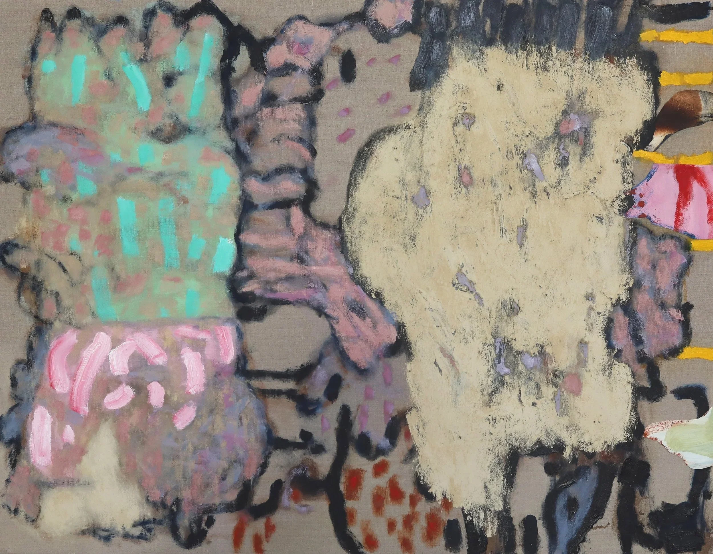 Rue du Precarious III, oil, acrylic and pigments on linen, 90cm x 70cm