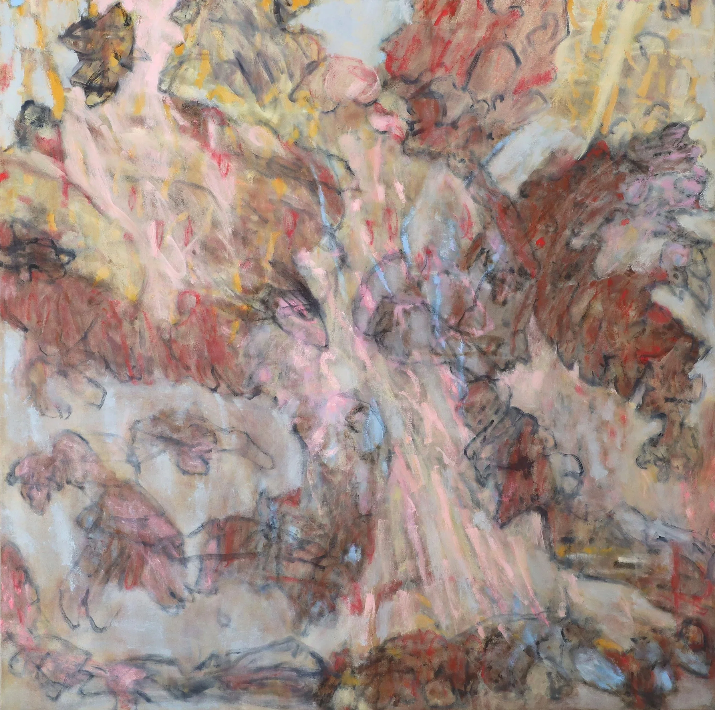 Two Furlongs Out, oil on linen, 165cm x 165cm 