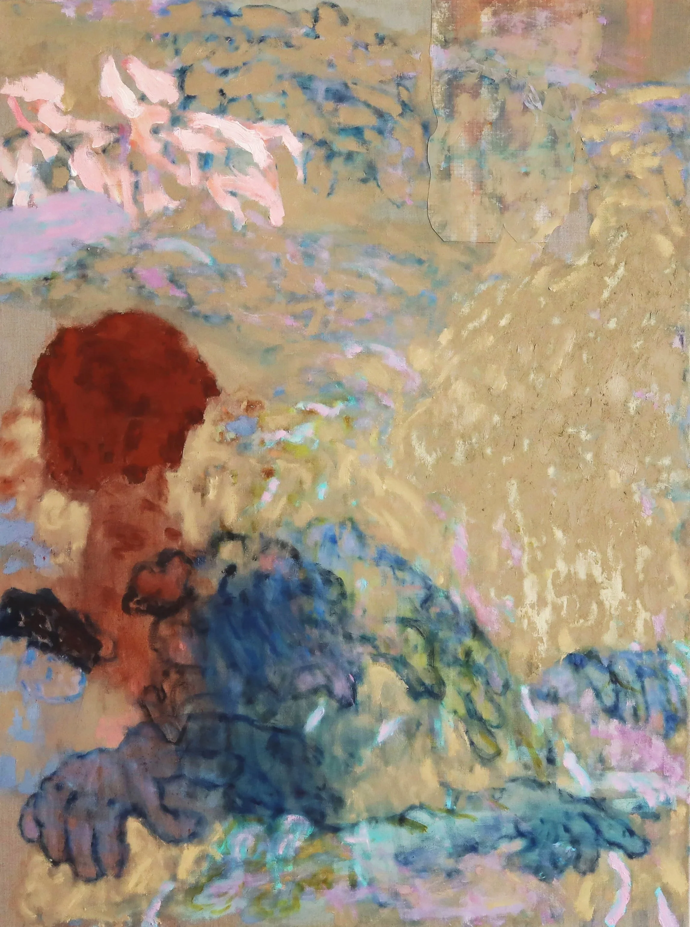 Trekcis No III, oil, acrylic and pigments on linen, diptych 90cm x 120cm