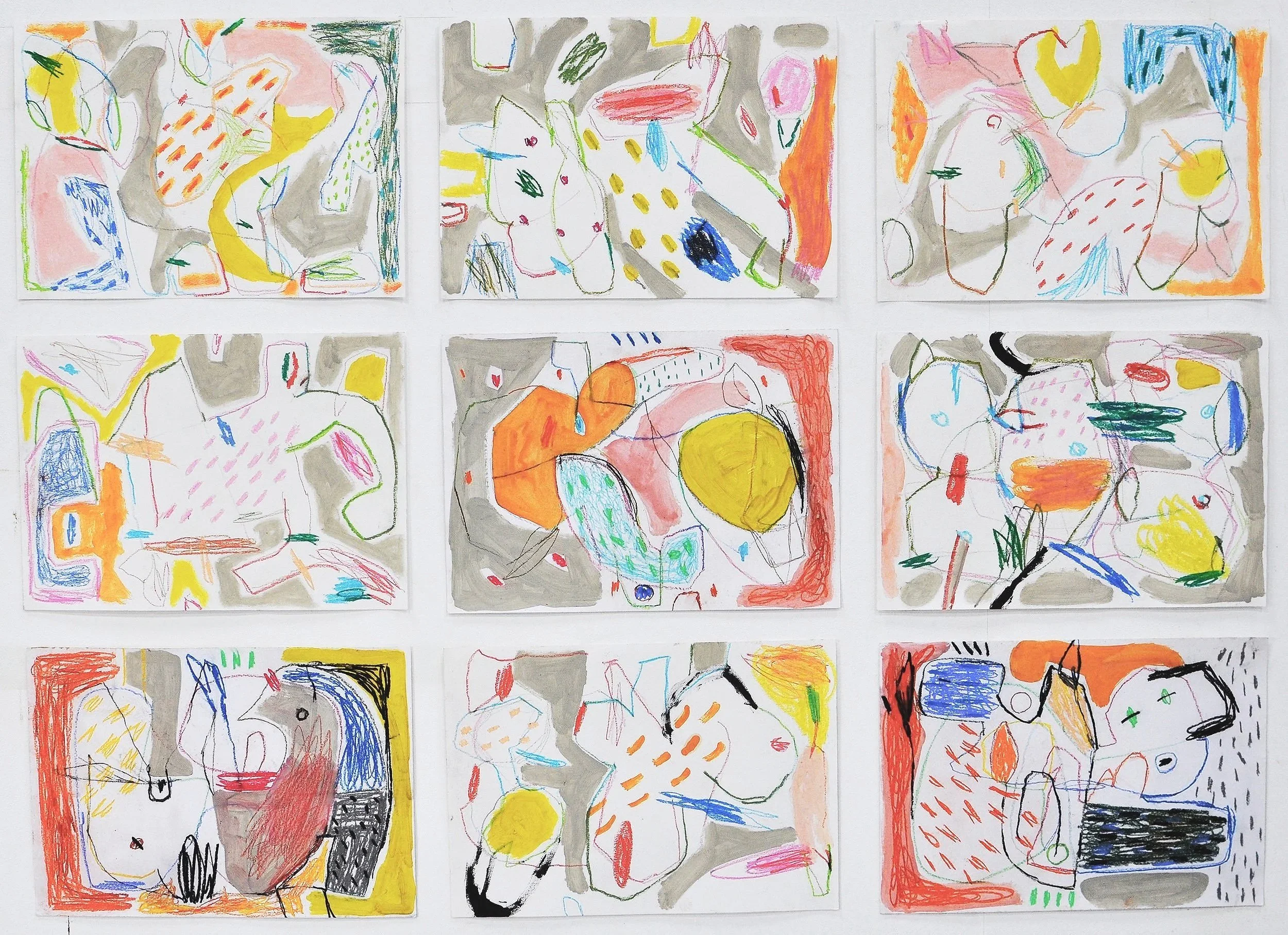 This is how it happened (studies), 30cm x 21cm, mixed media on paper