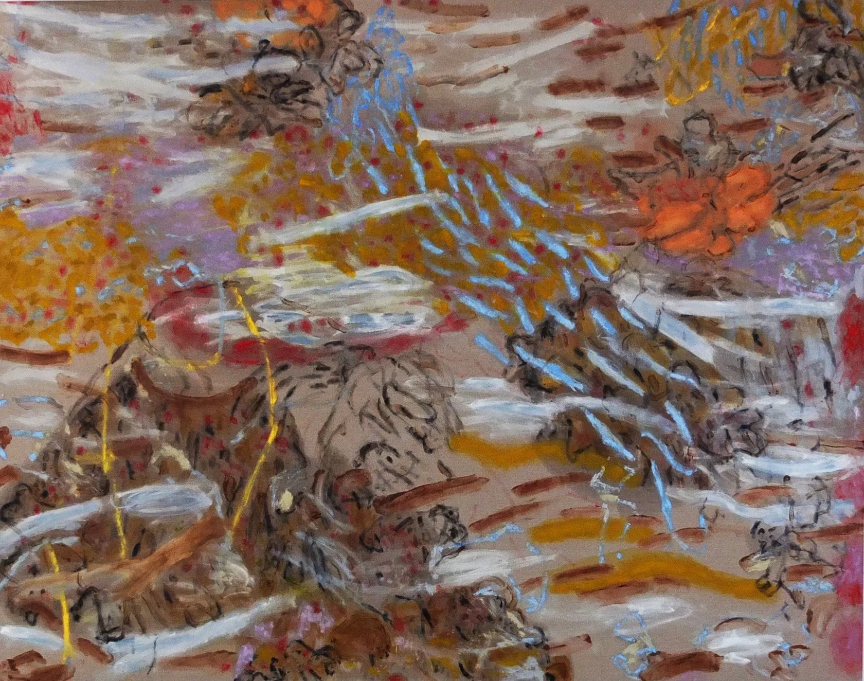 About Vienna; particles orbiting, oil and acrylic on linen, 220cm x 170cm (holding image)