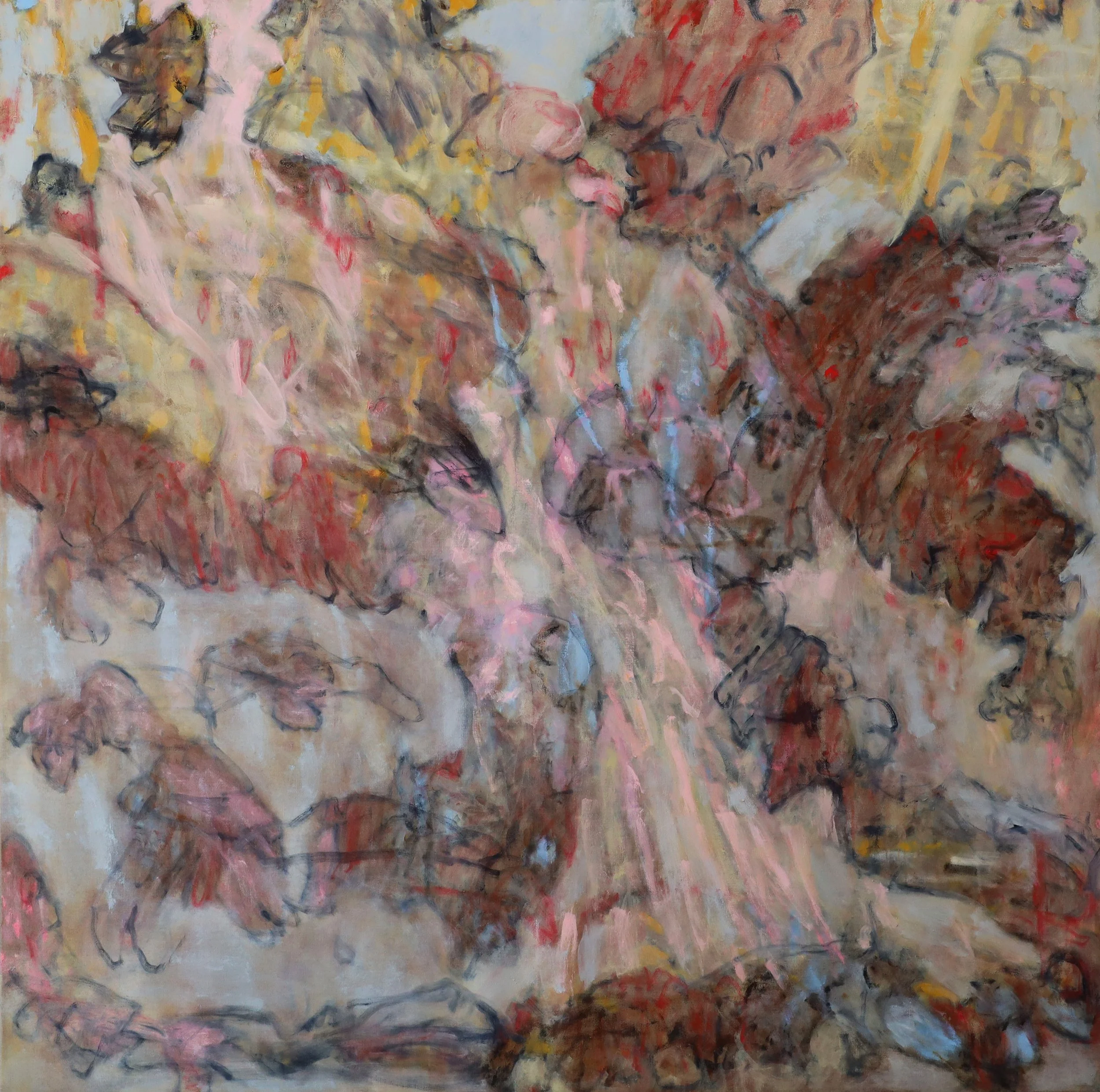 Two Furlongs Out, oil on linen, 165cm x 165cm (holding image)