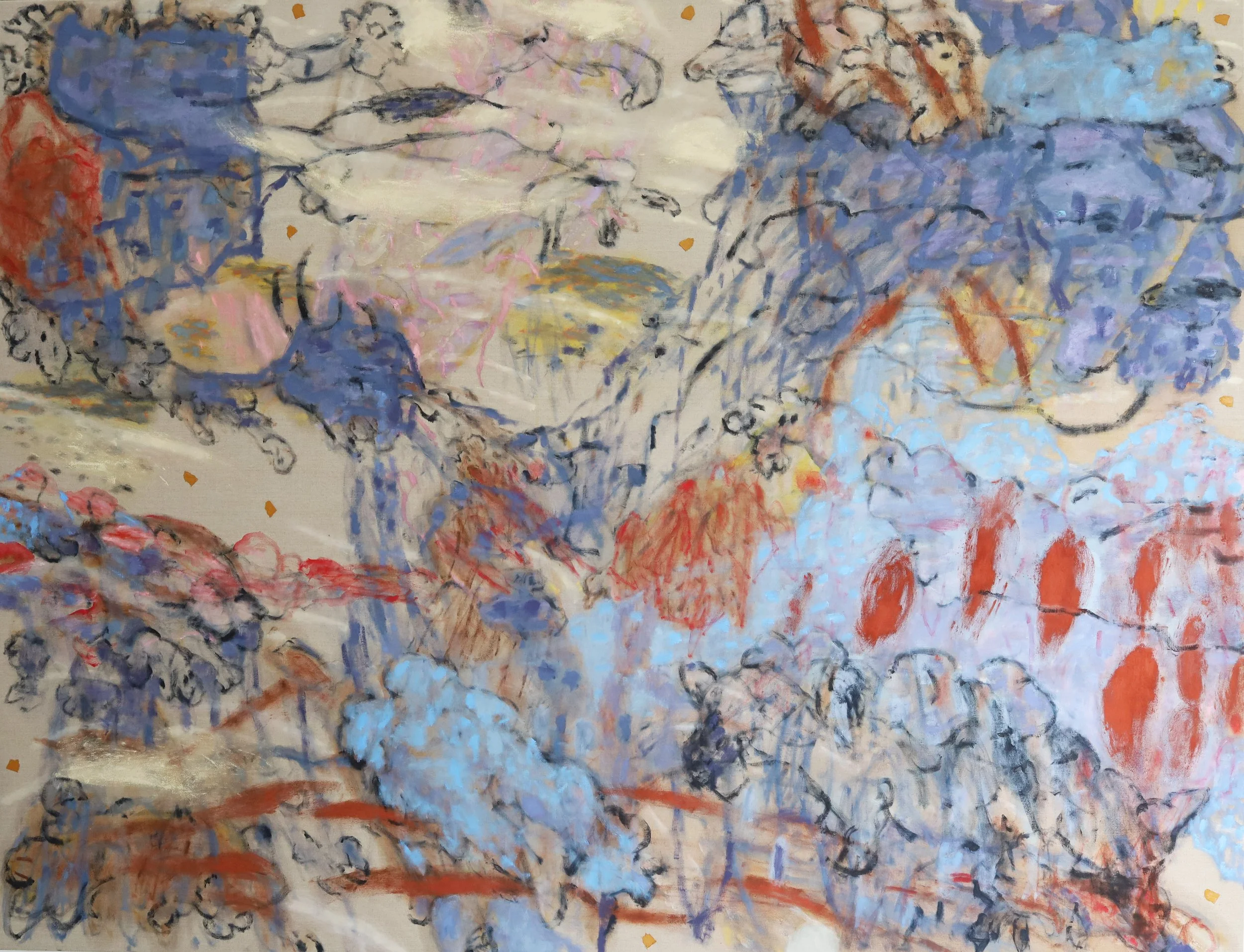 On Padua, oil, acrylic and pigments on linen, 220cm x 170cm