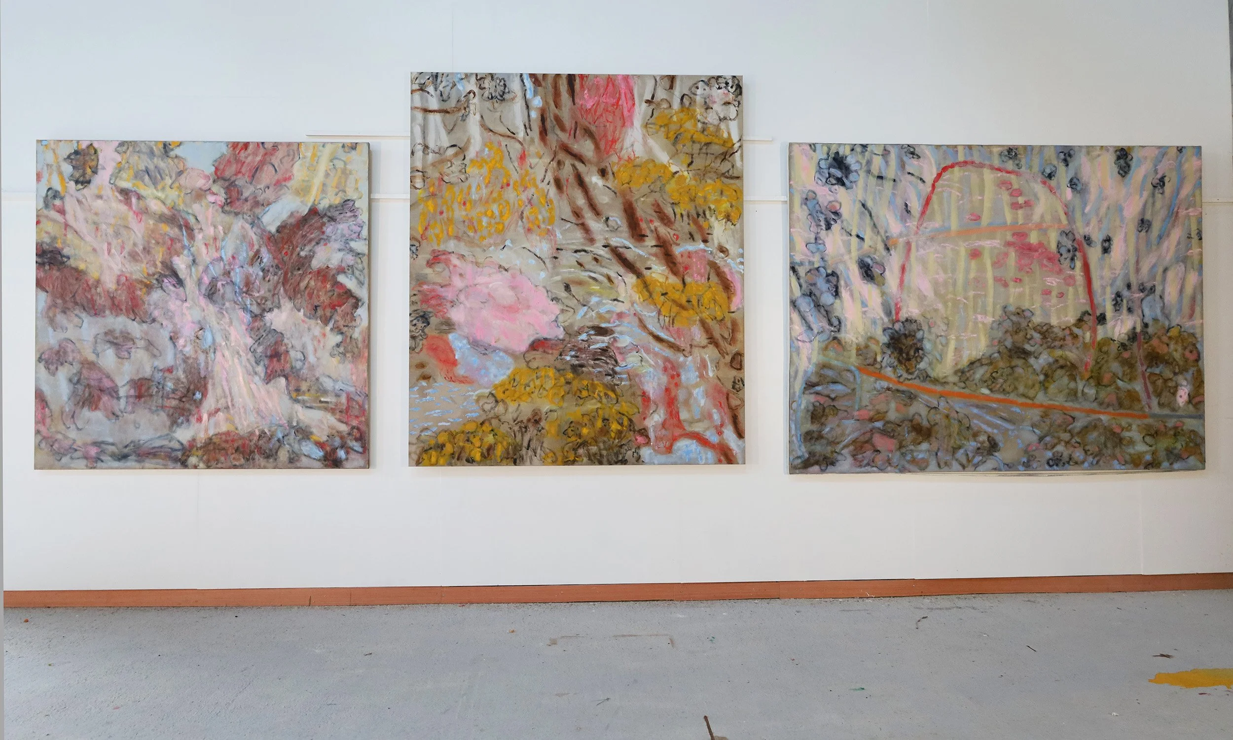 work in the studio (holding image)