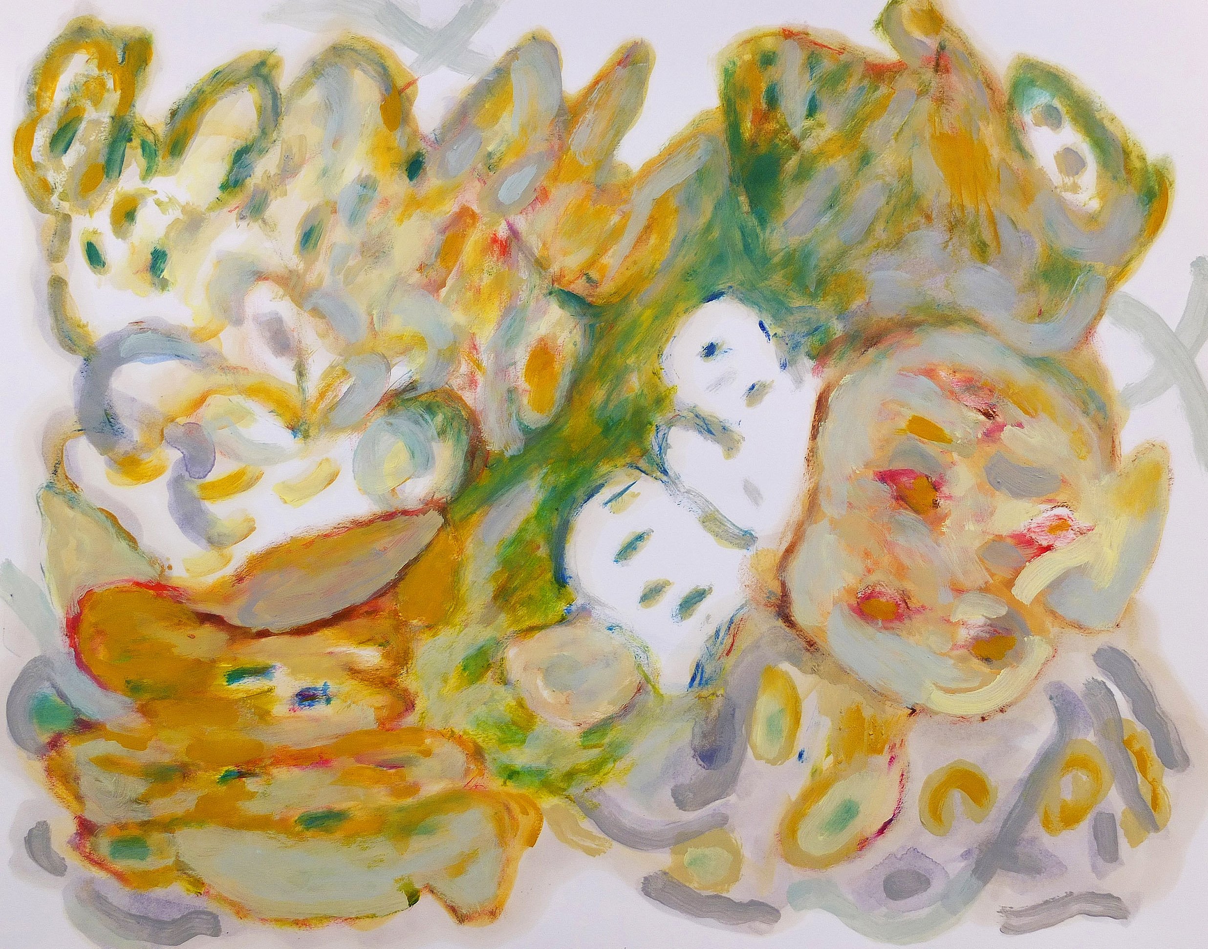 Worsening deeds; confections (study), 65cm x 50.5cm, oil on paper