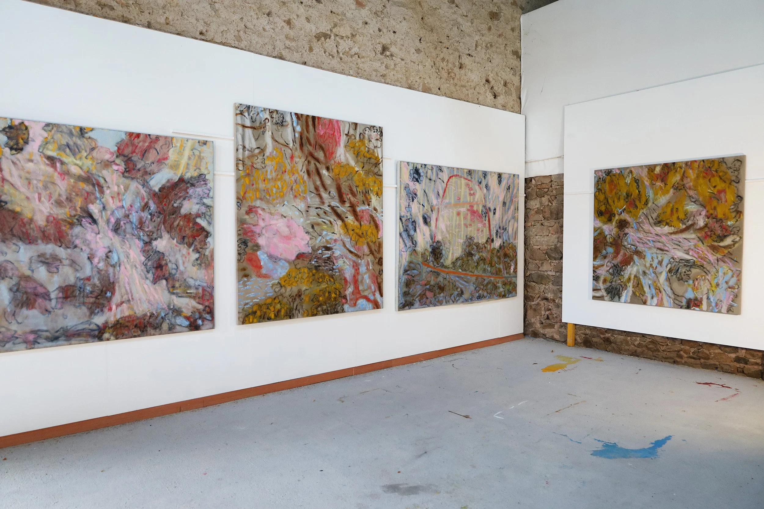 work in the studio (holding image)