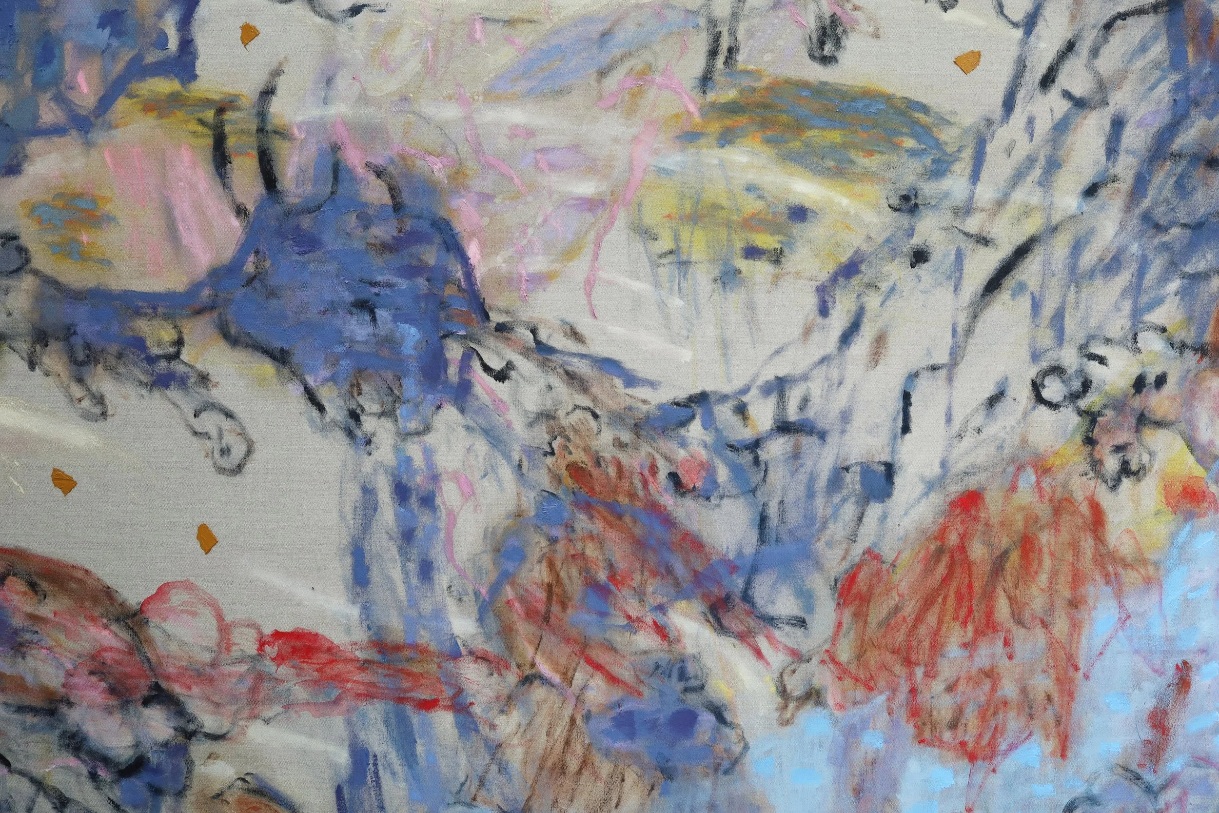 On Padua (detail), oil, acrylic and pigments on linen, 220cm x 170cm