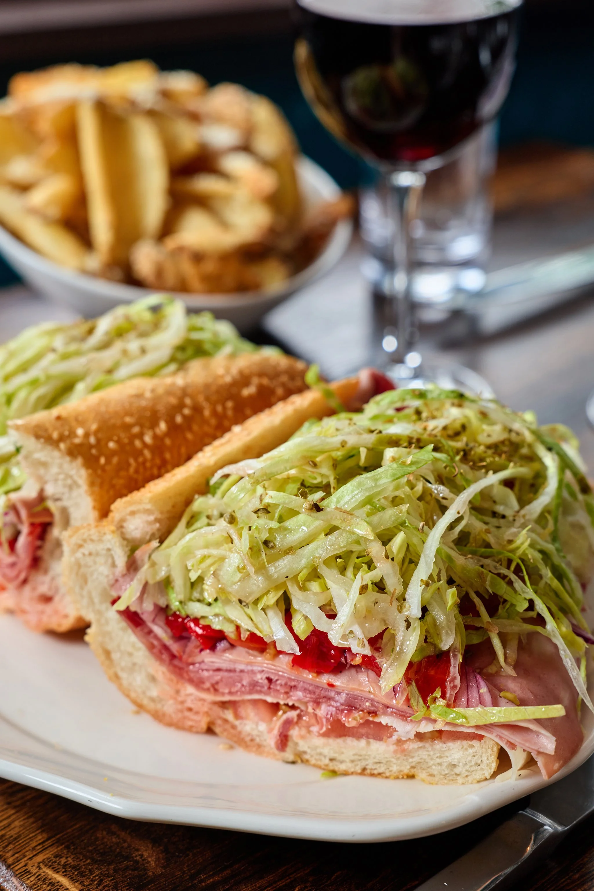 Italian cold cut sandwich with fresh meats, cheeses, and bread at LaRosa's Italian Newburyport