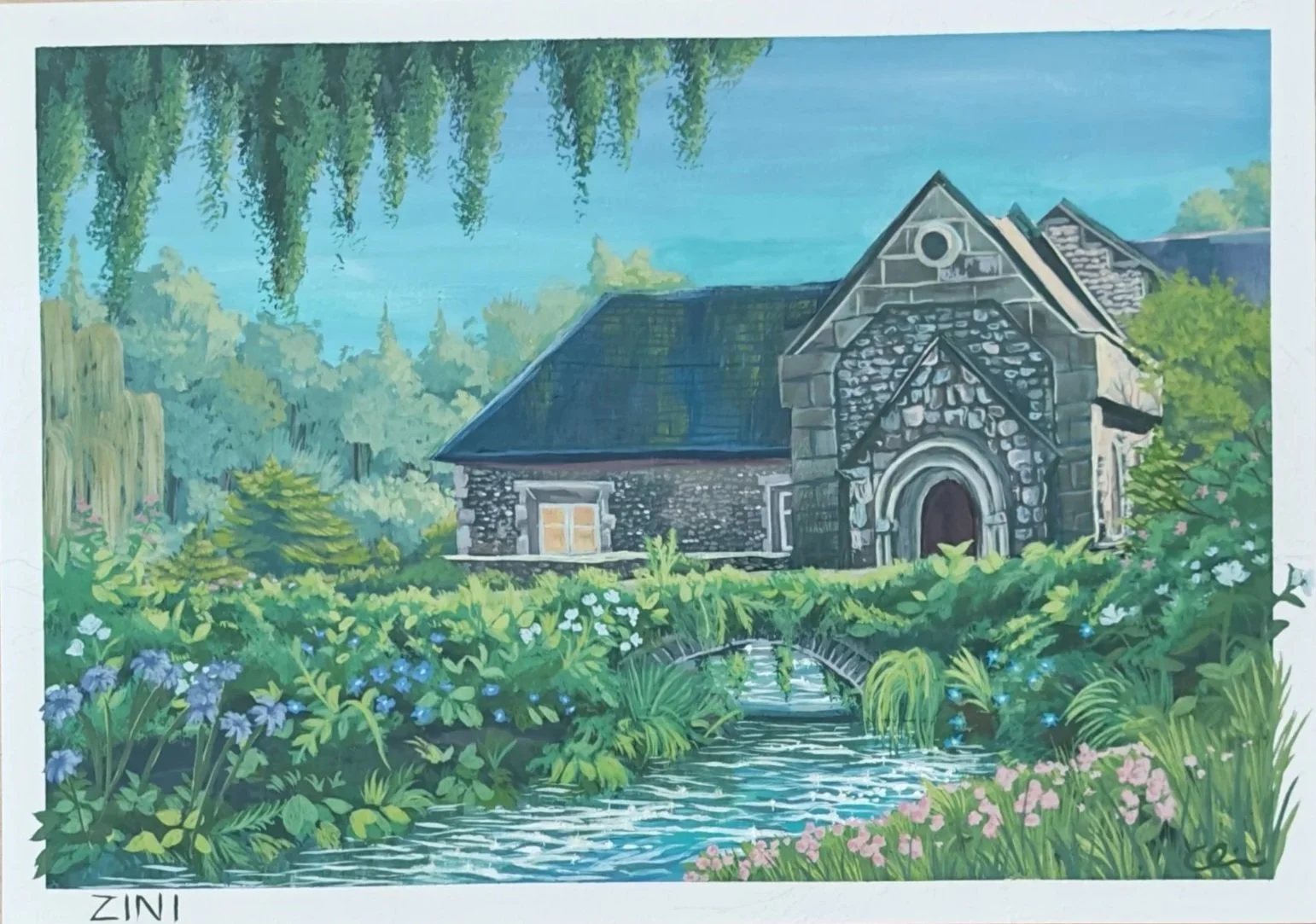 Arundel - Gouche on A4 Mixed Media Board