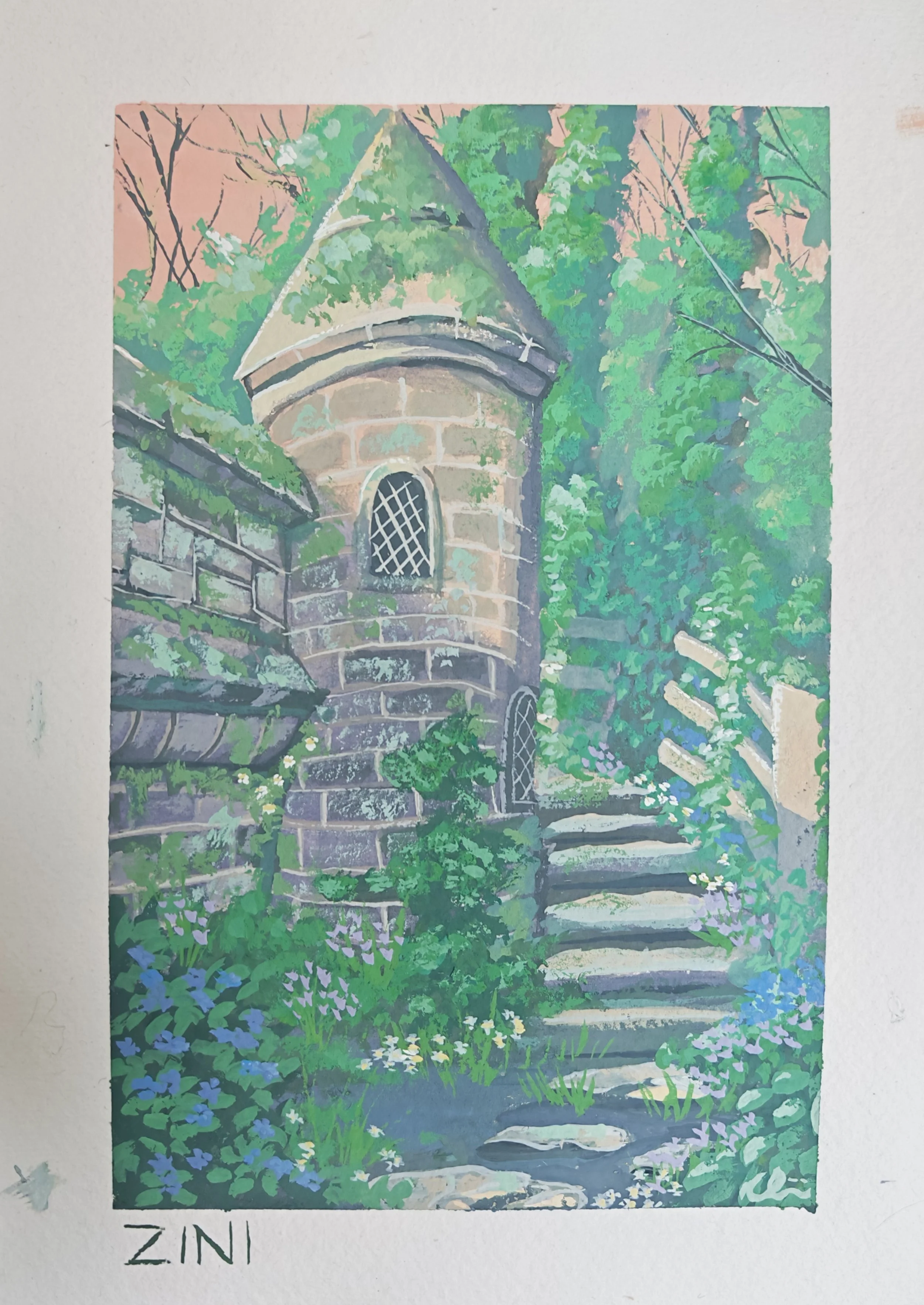 'Arundel Stairs'
Gouche on A5 Handmade paper
2026