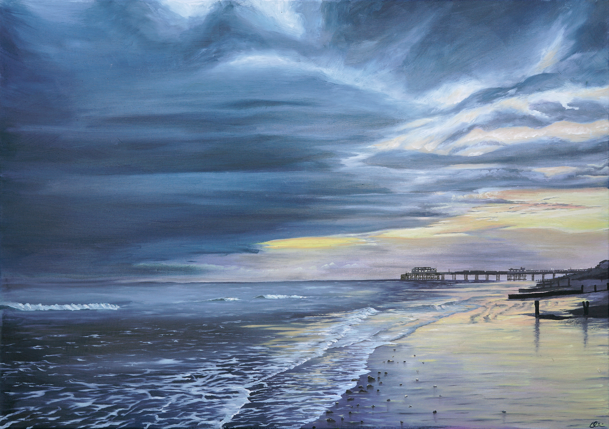 Sunset on Worthing Beach
2025
Oil on Canvas