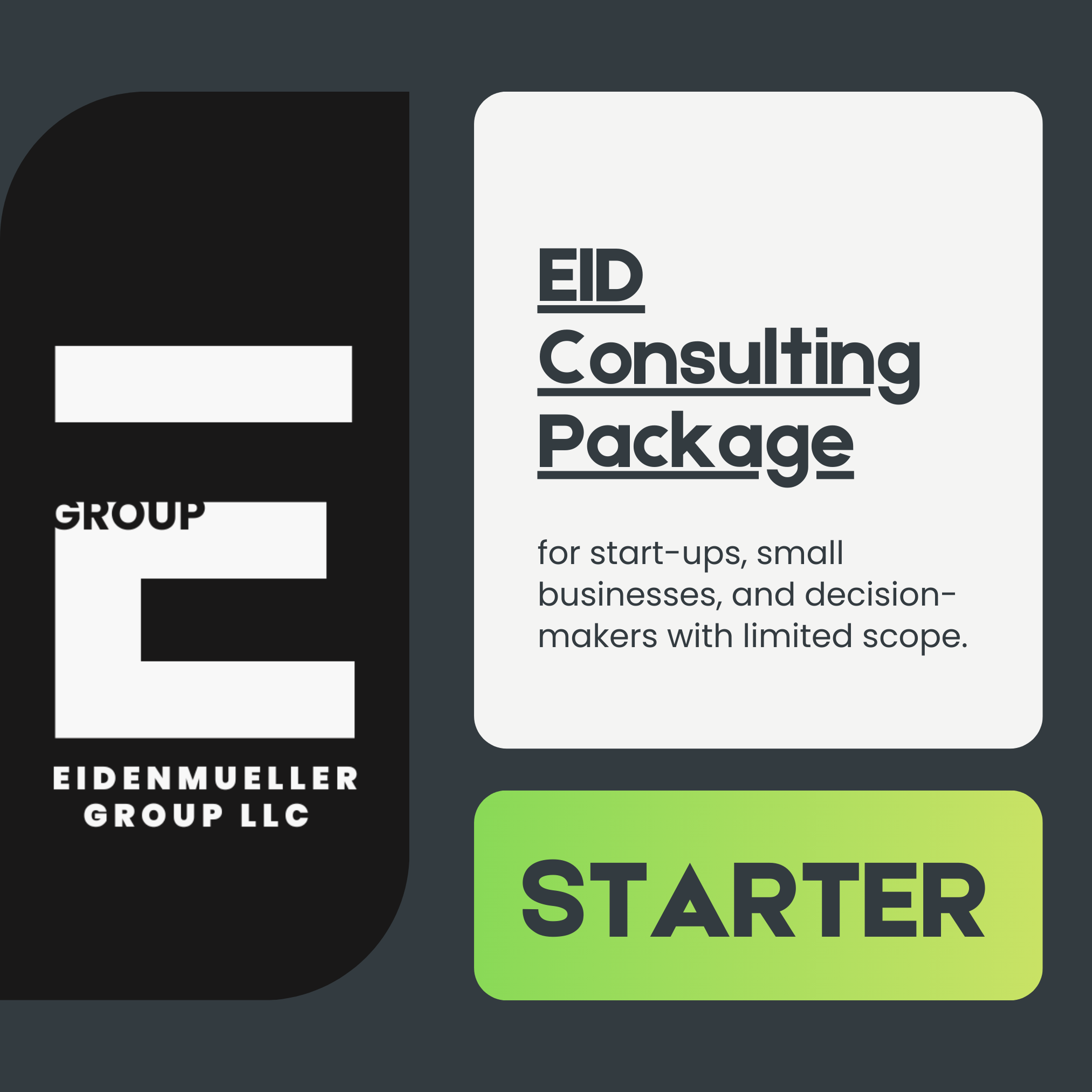 EID Consulting Starter Package – USD 1,500 / Month