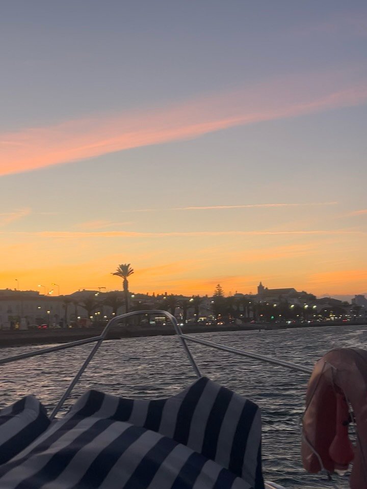 Sunset fading into the first marina lights