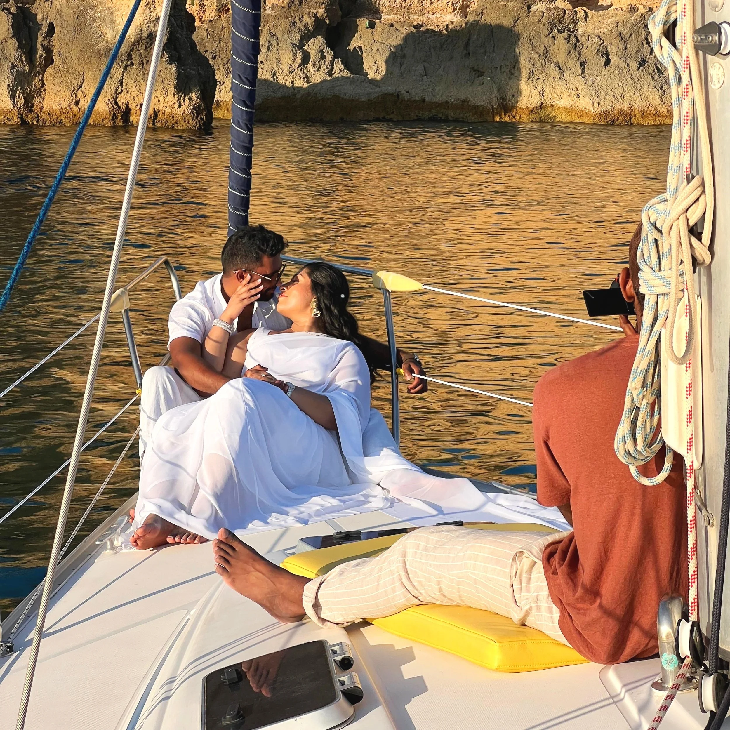 Couple during a proposal photo session